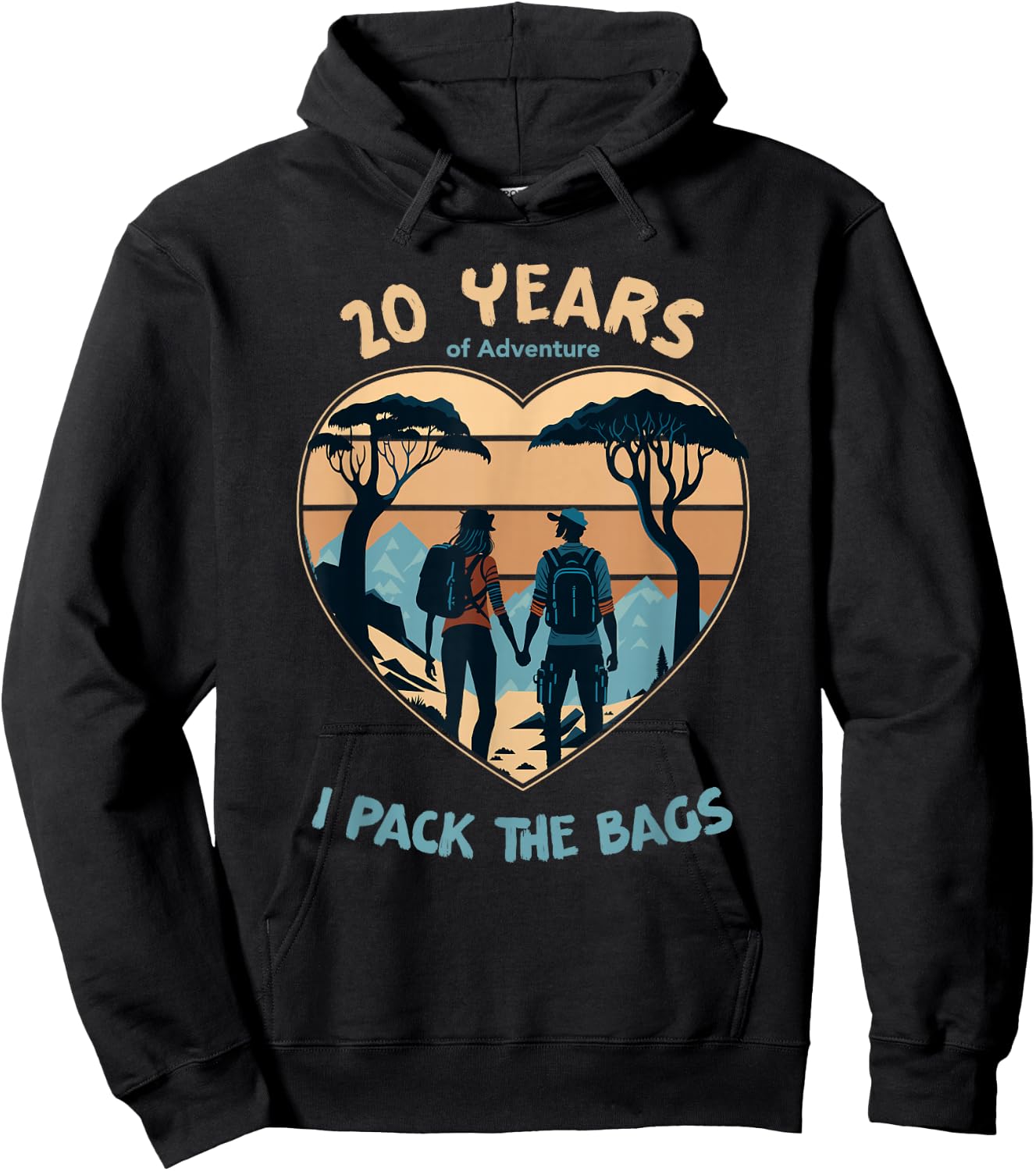 20 Years Adventure Pack the Bags 20th Anniversary Matching Hoodie - Hoodie | Black