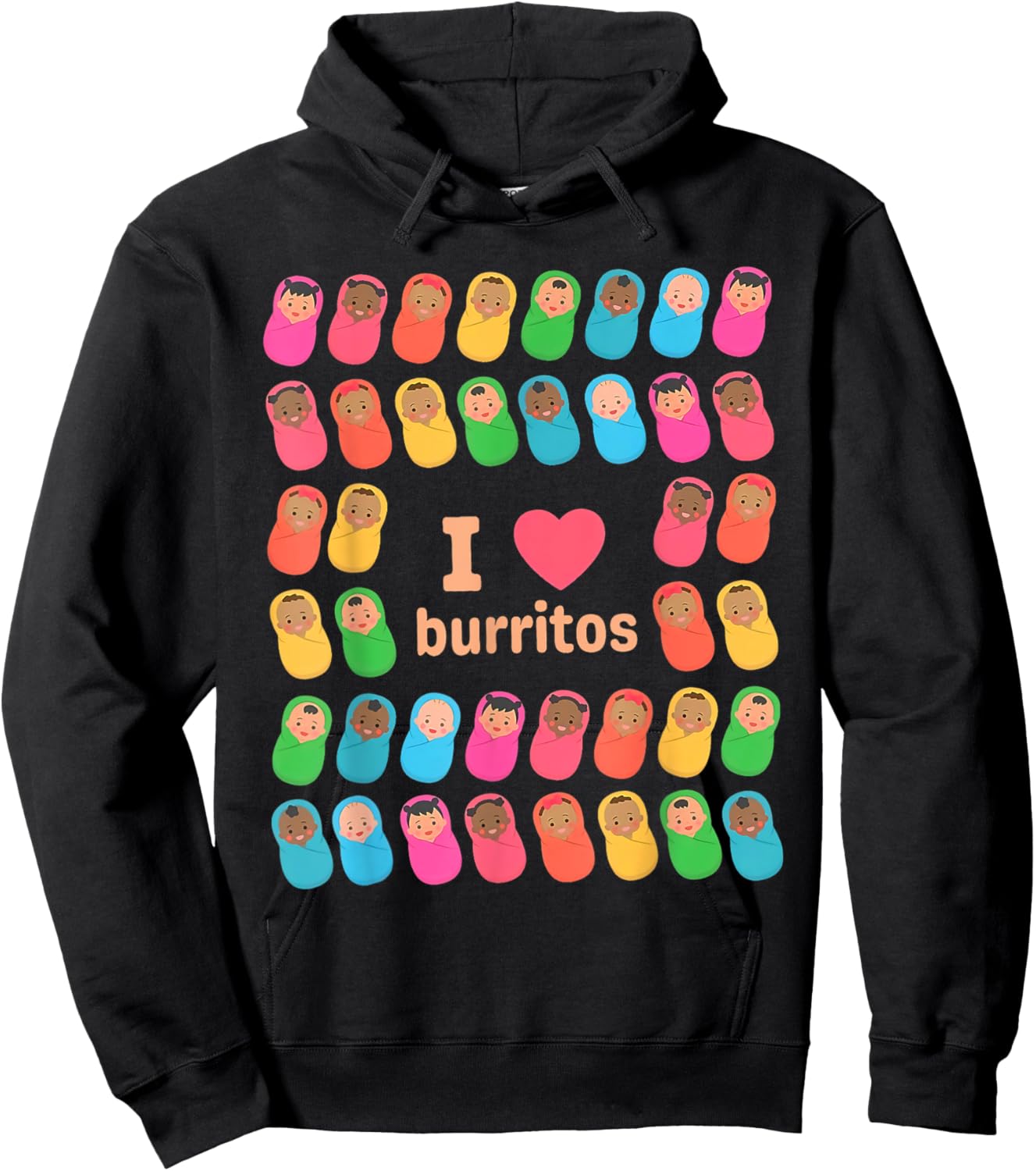 I Love Burritos NICU Nurse Infant Care Specialist Newborn Hoodie - Hoodie | Black