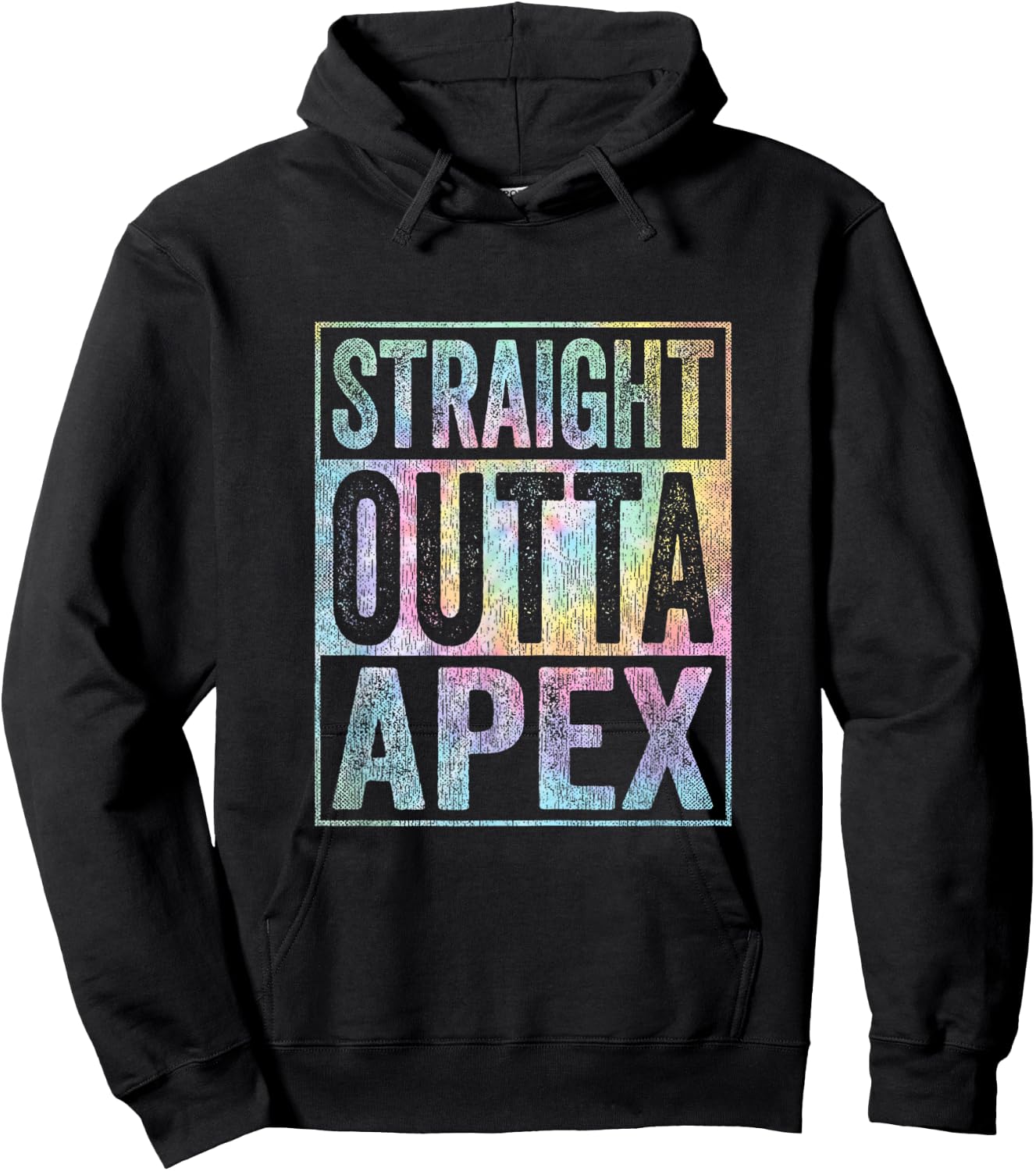 Retro Apex Stuff Clothing Straight Outta Apex Tie Dye Hoodie - Hoodie | Black