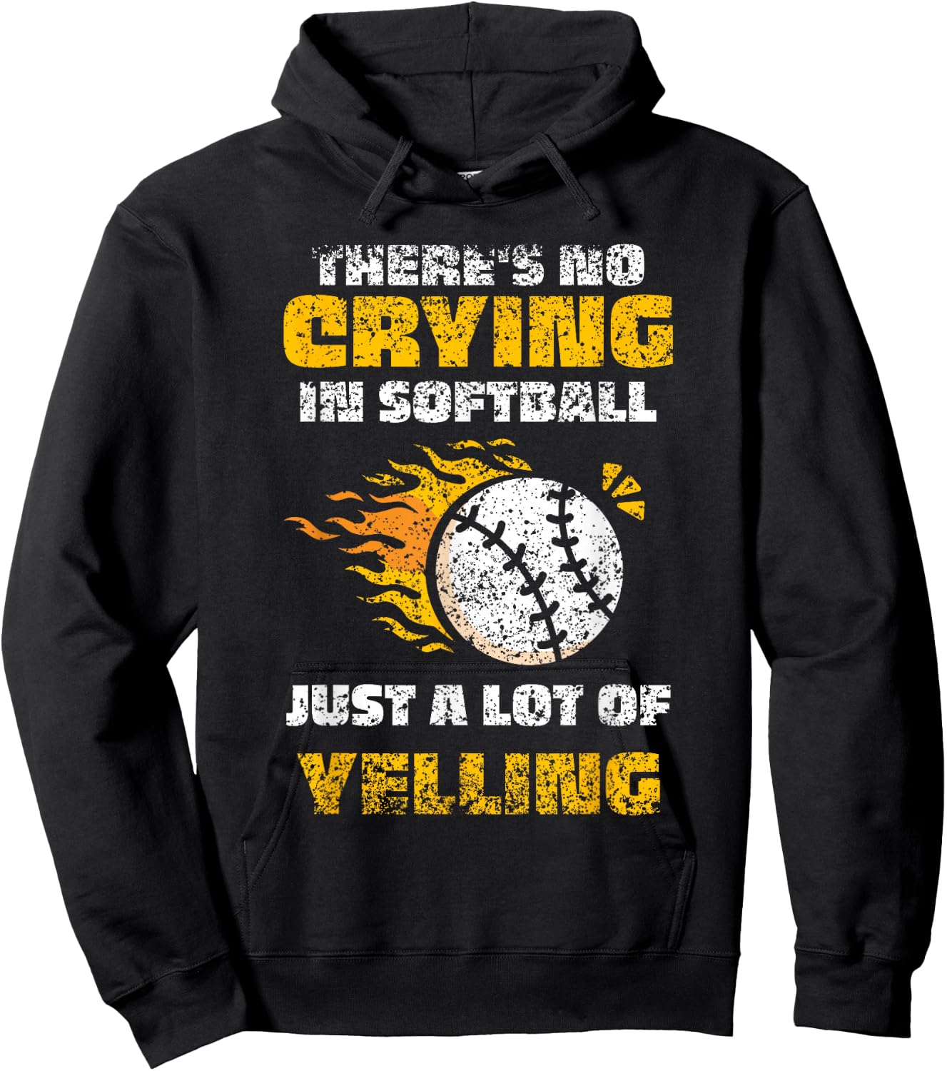 There's No Crying In Softball Softballer Player Softball Hoodie - Hoodie | Black