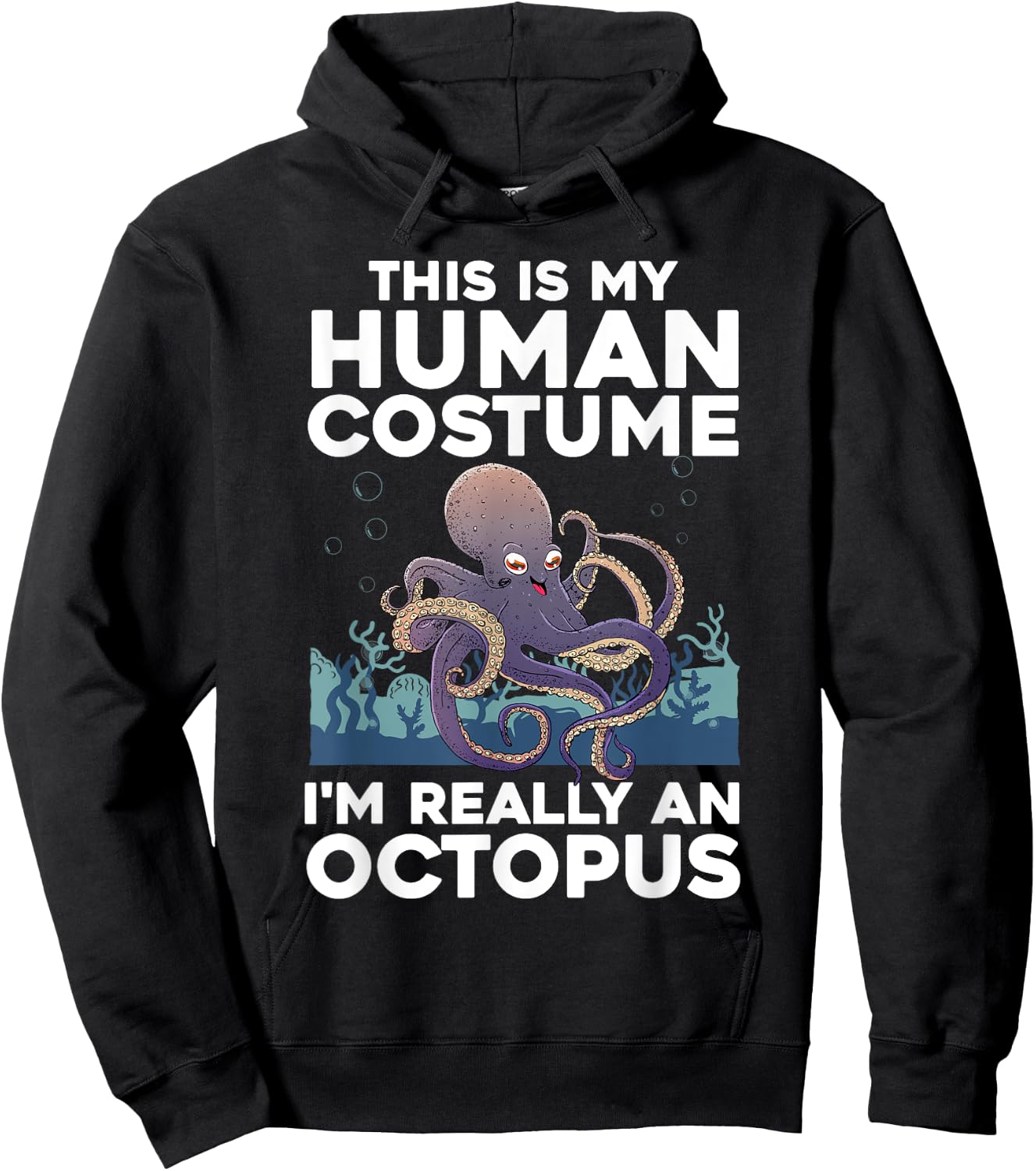 Cool Octopus Women Ocean Sea Animal Human Costume Hoodie - Hoodie | Black