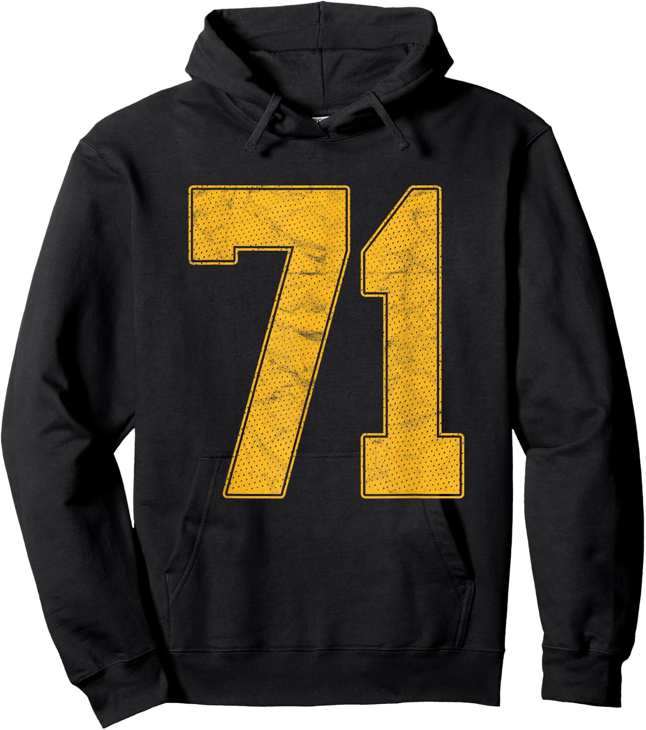Number 71 Numbered Uniform Sports Team Jersey 71st Birthday Hoodie - Hoodie | Black