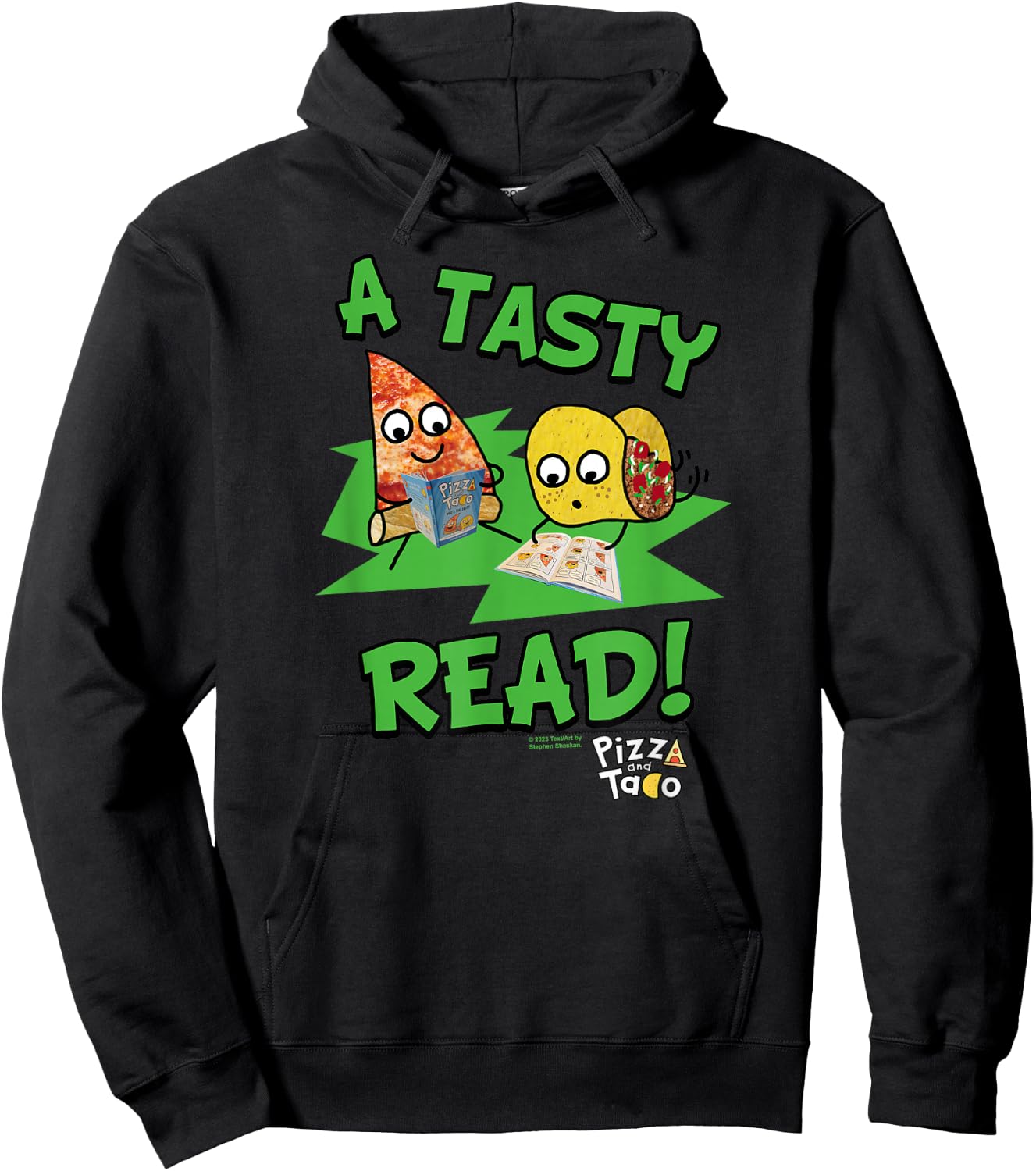 Pizza and Taco A Tasty Read Hoodie - Hoodie | Black