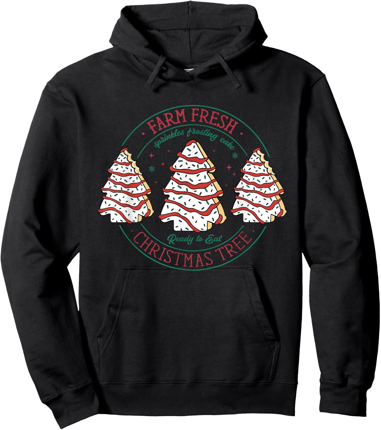 Farm Fresh Christmas Tree Frosting Frosted Cake Debbie Hoodie - Hoodie | Black