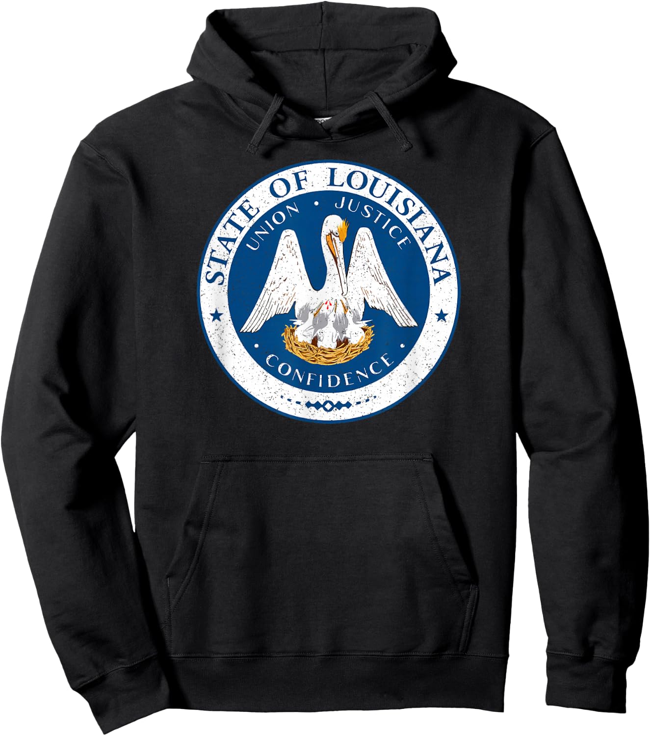 Louisiana State Seal Flag Hoodie - Hoodie | Black