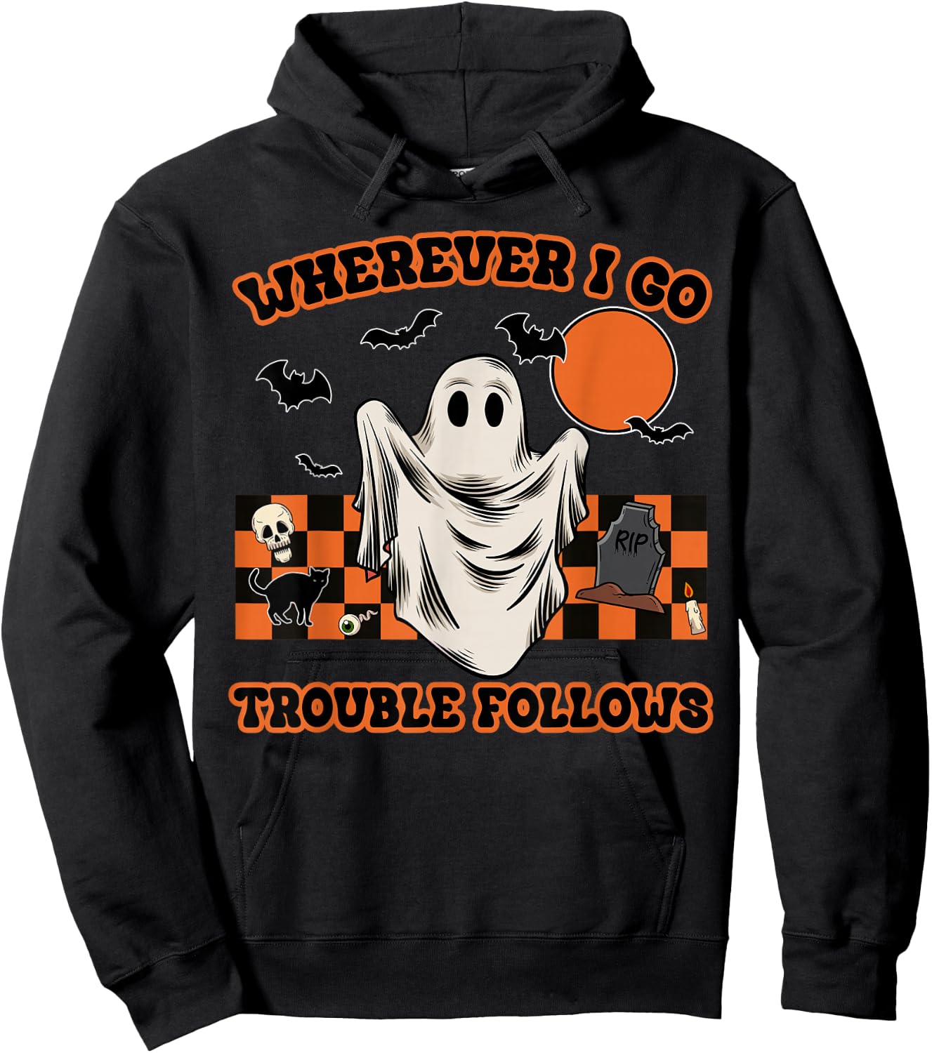 Wherever I Go Trouble Follows Funny Couple Halloween Costume Hoodie - Hoodie | Black