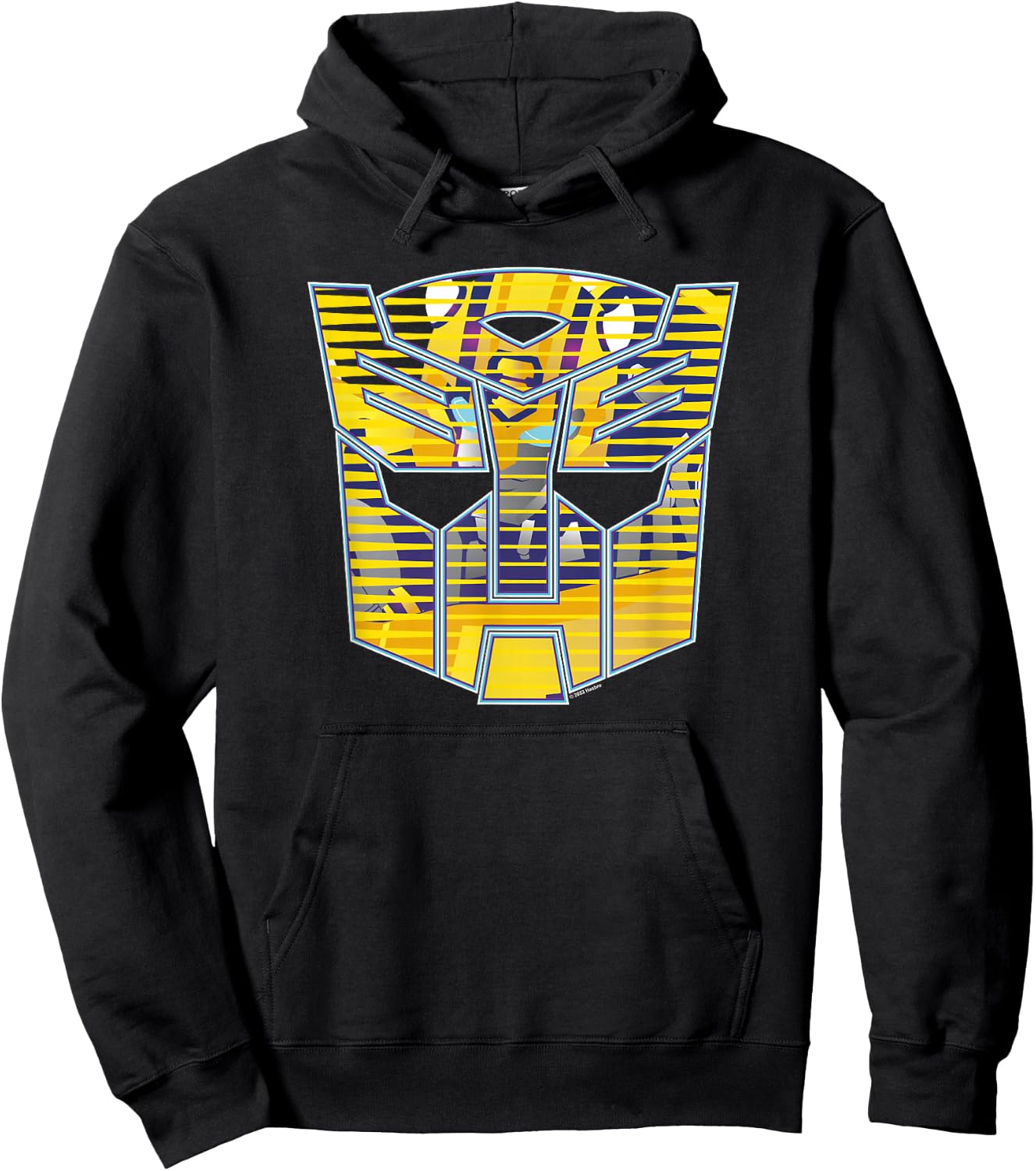 Transformers Bumblebee Big Face Retro Lines Logo Hoodie - Hoodie | Black