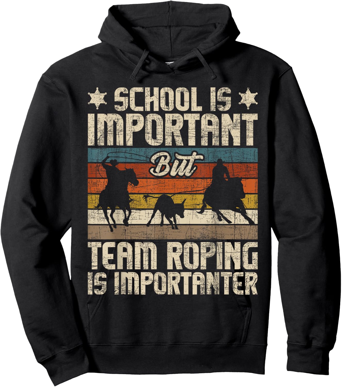 Funny Roping Shirts Team Roping Is Importanter - Horse Ride Cowboy Header Heeler , Black Hoodie - Hoodie | Black
