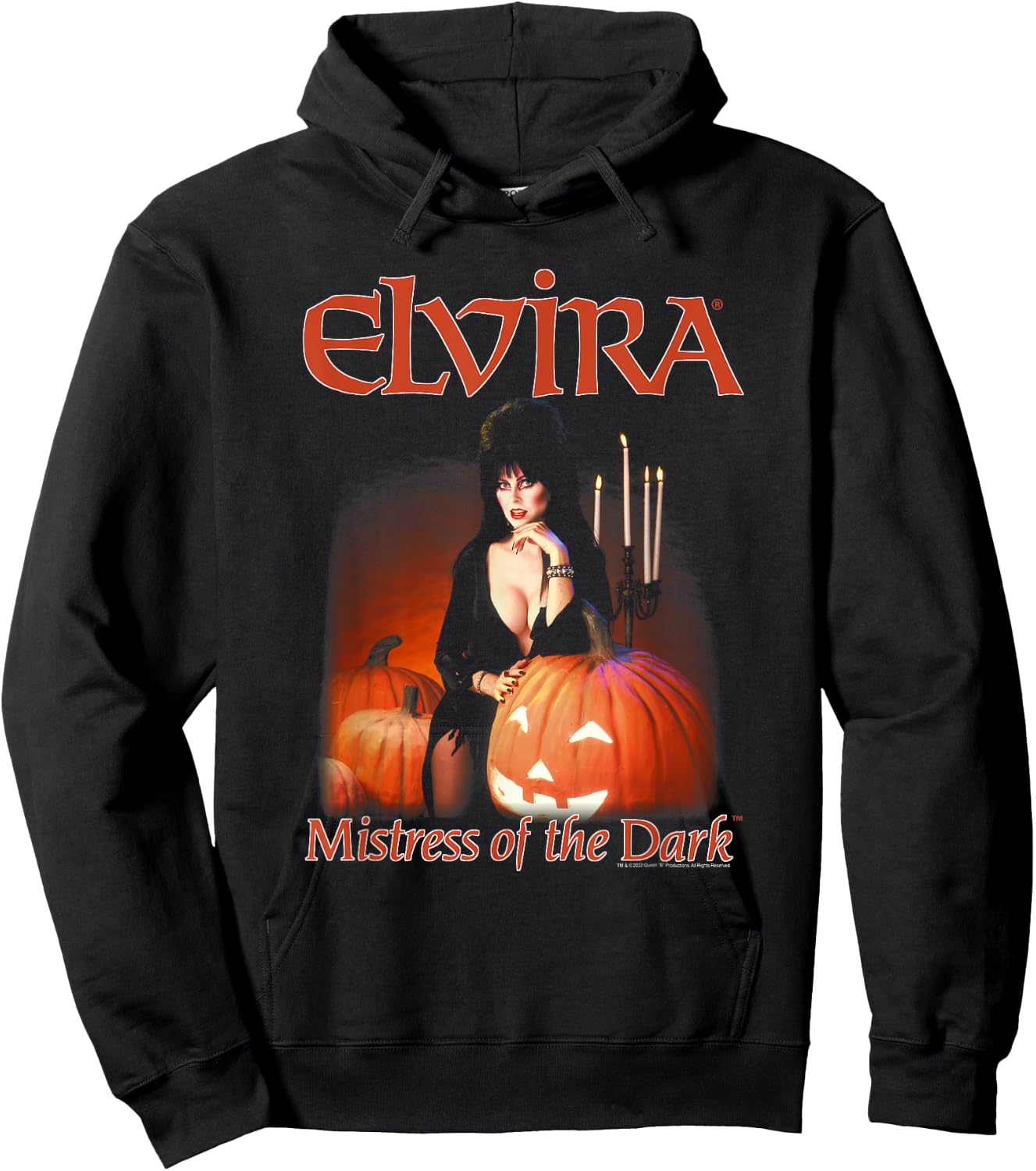 Elvira, Mistress of The Dark Pumpkin Halloween Horror Hoodie - Hoodie | Black