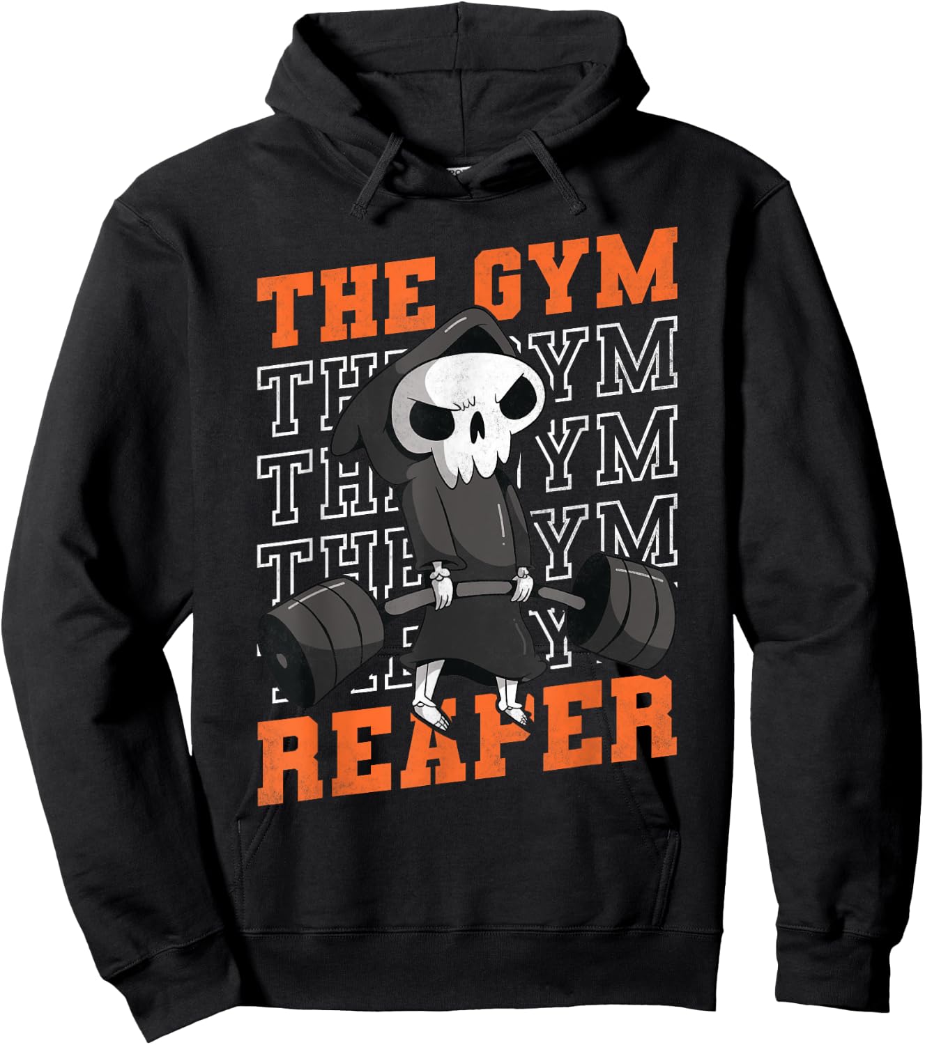 The Gym Reaper, Fitness Grim Reaper Halloween Hoodie - Hoodie | Black