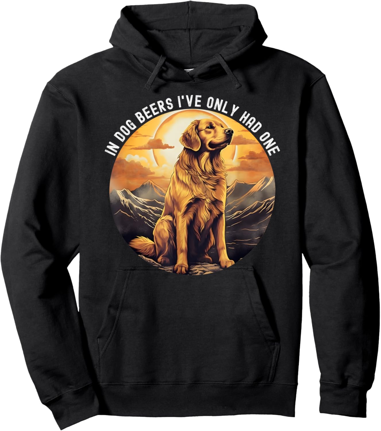 In Dog Beers I've Only Had One Golden Retriever retro Hoodie - Hoodie | Black