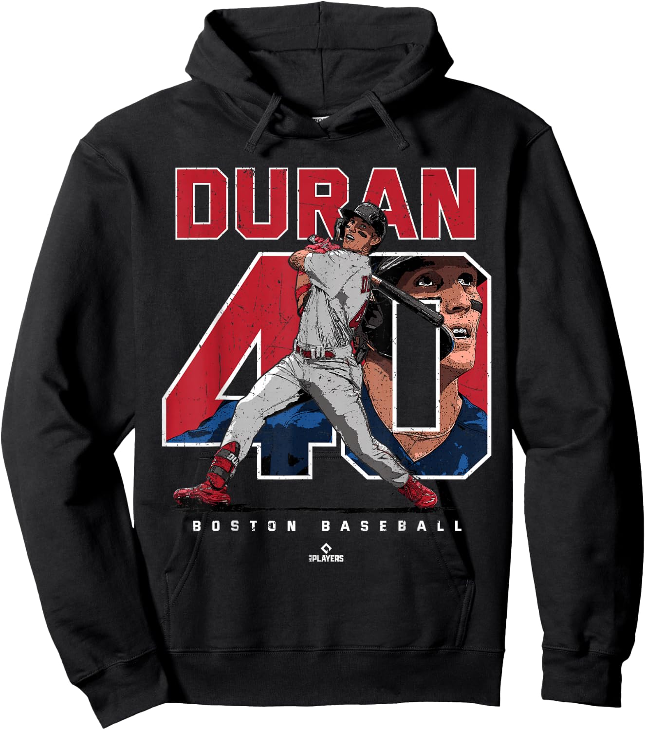 Number and Portrait Jarren Duran Boston MLBPA Hoodie - Hoodie | Black
