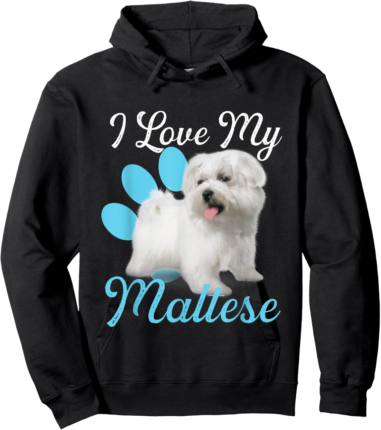 I Love My Maltese - Dog Lover Animal Lover Puppy Owner Hoodie - Hoodie | Black