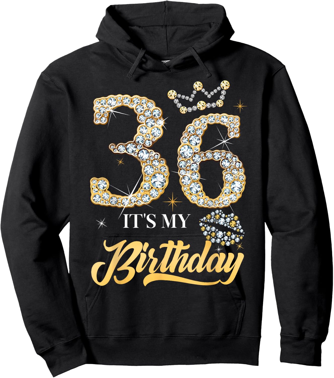 It's My 36th Birthday Diamond Shoes 36 Years Old Women Hoodie - Hoodie | Black