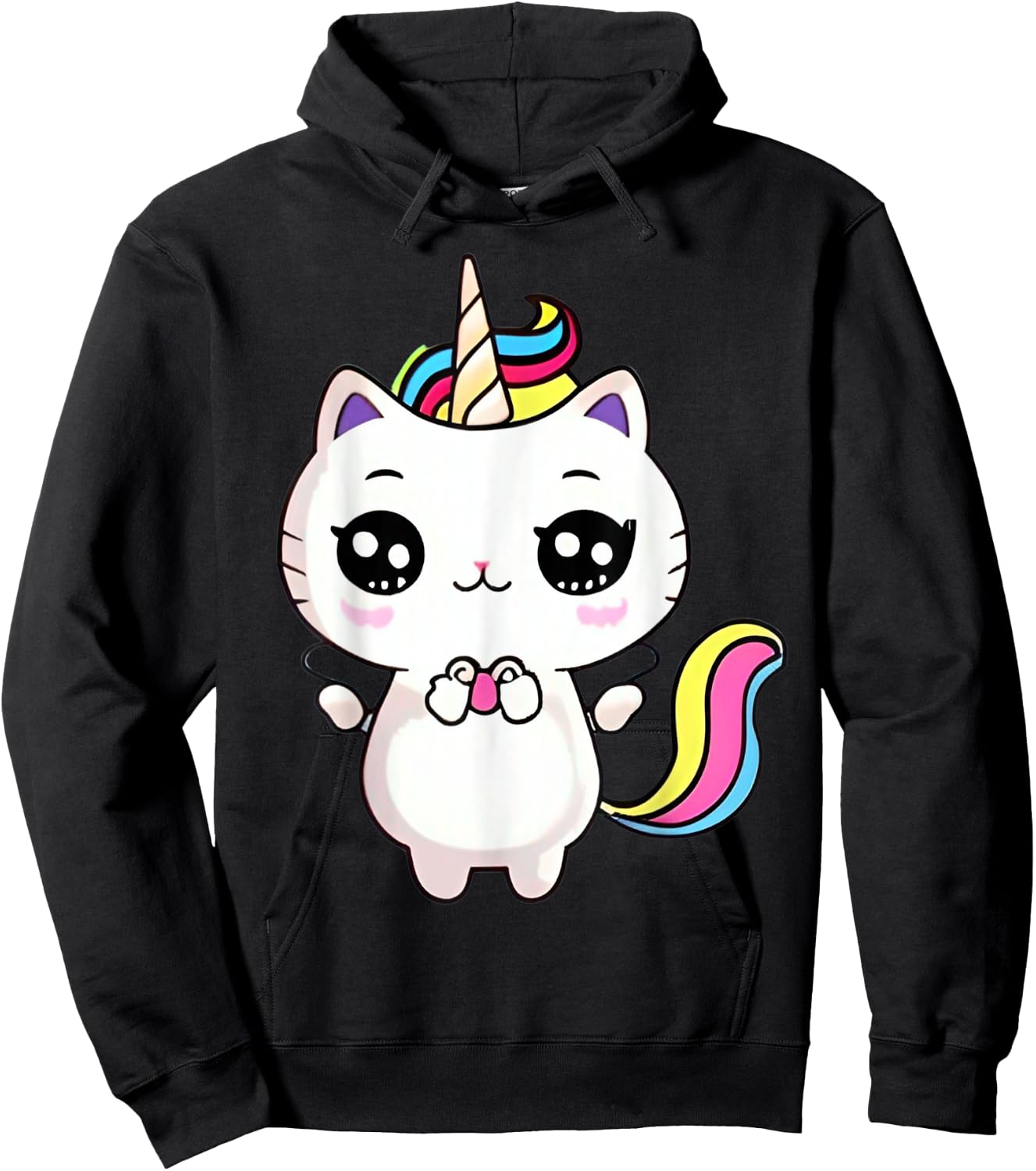 Caticorn Meowgical Rainbows shirt Cat Kittycorn Unicorn Hoodie - Hoodie | Black