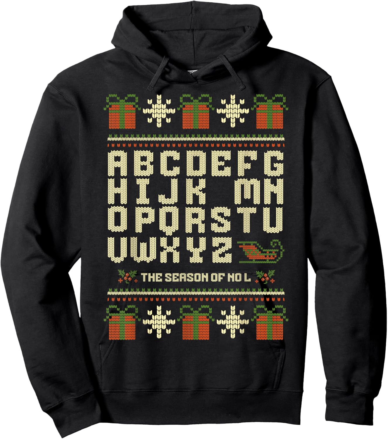 Season of No L Christmas Funny Noel Pun Dad Joke Wordplay Hoodie - Hoodie | Black