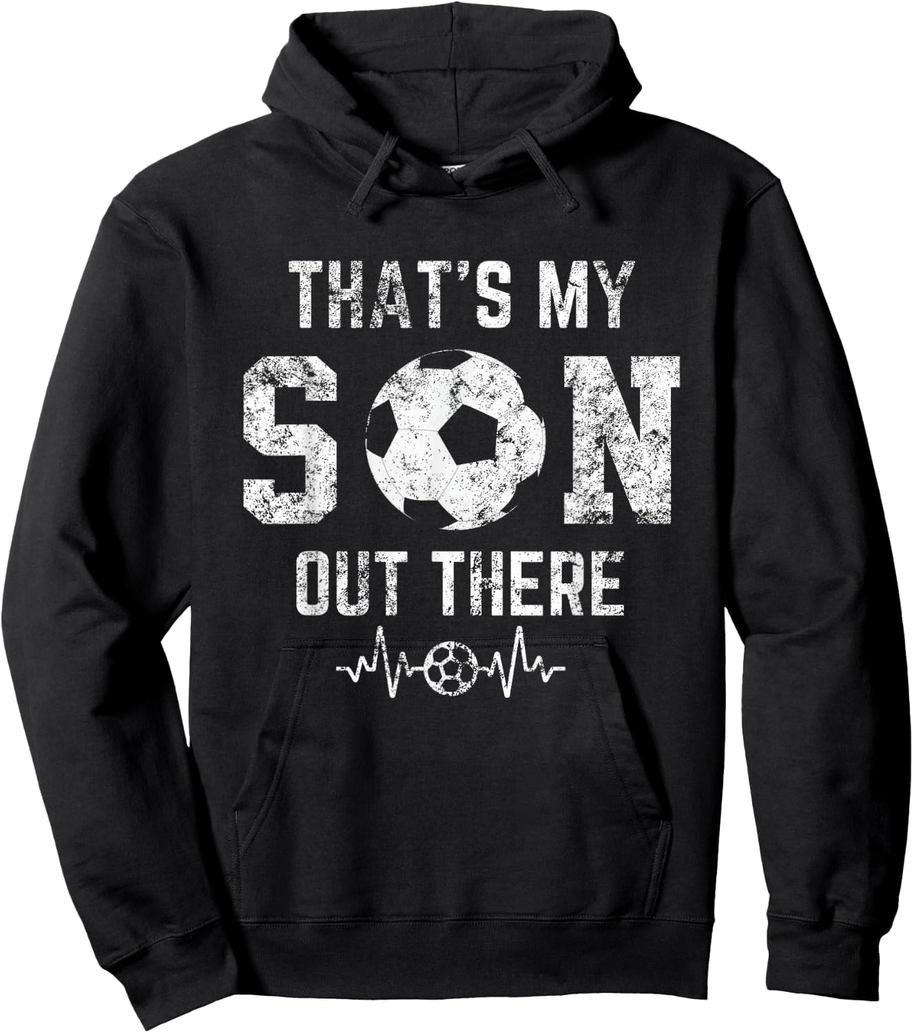 Soccer mom that's my son out there Soccer distressed Hoodie - Hoodie | Black
