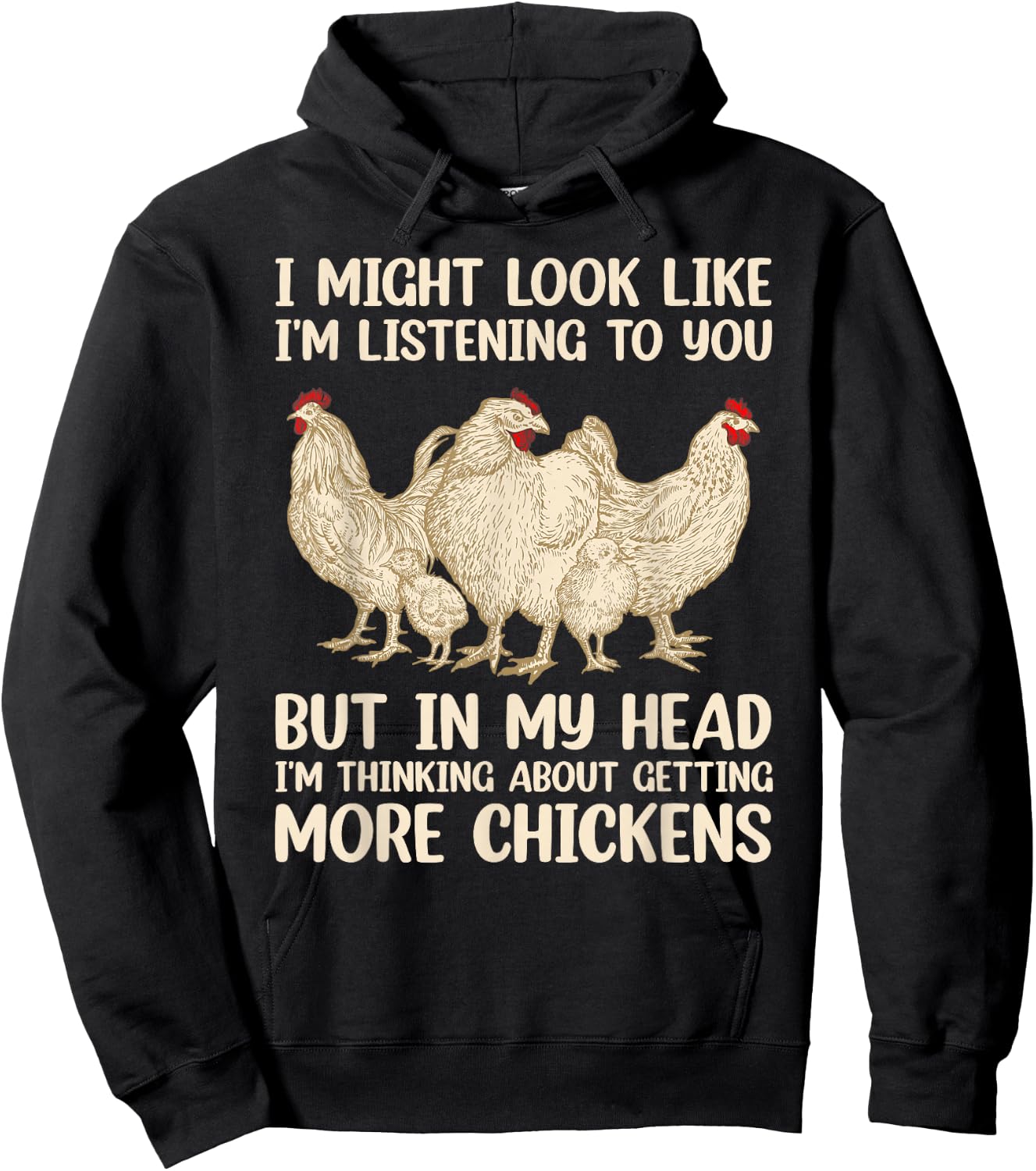 Funny Chicken Design Women Chicken Farmer Farming Hoodie - Hoodie | Black
