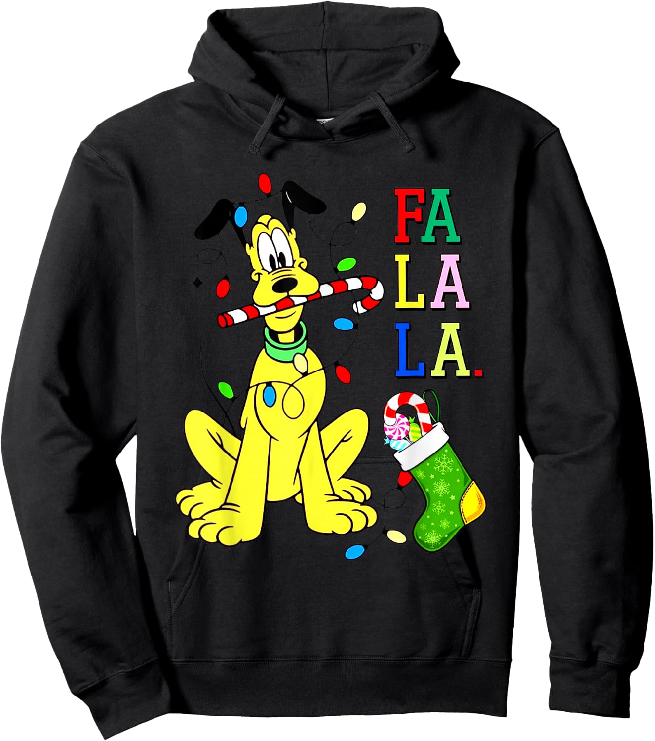 Pluto Christmas Shirt Cute Pluto La Fa Fa Hoodie - Hoodie | Black