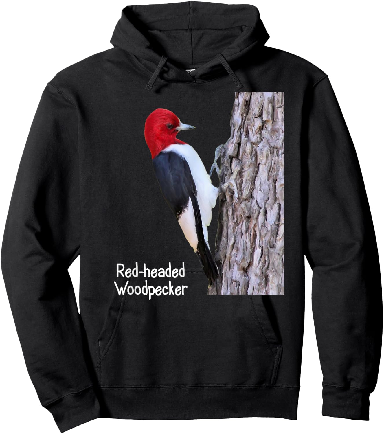 Red-headed Woodpecker Shirt Woodpecker Bird Ornithology Hoodie - Hoodie | Black