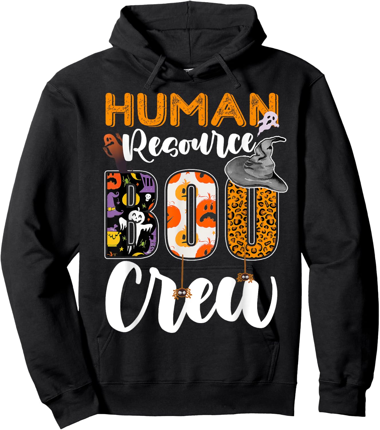 Human Resource Boo Crew Halloween Matching HR Manager Hoodie - Hoodie | Black