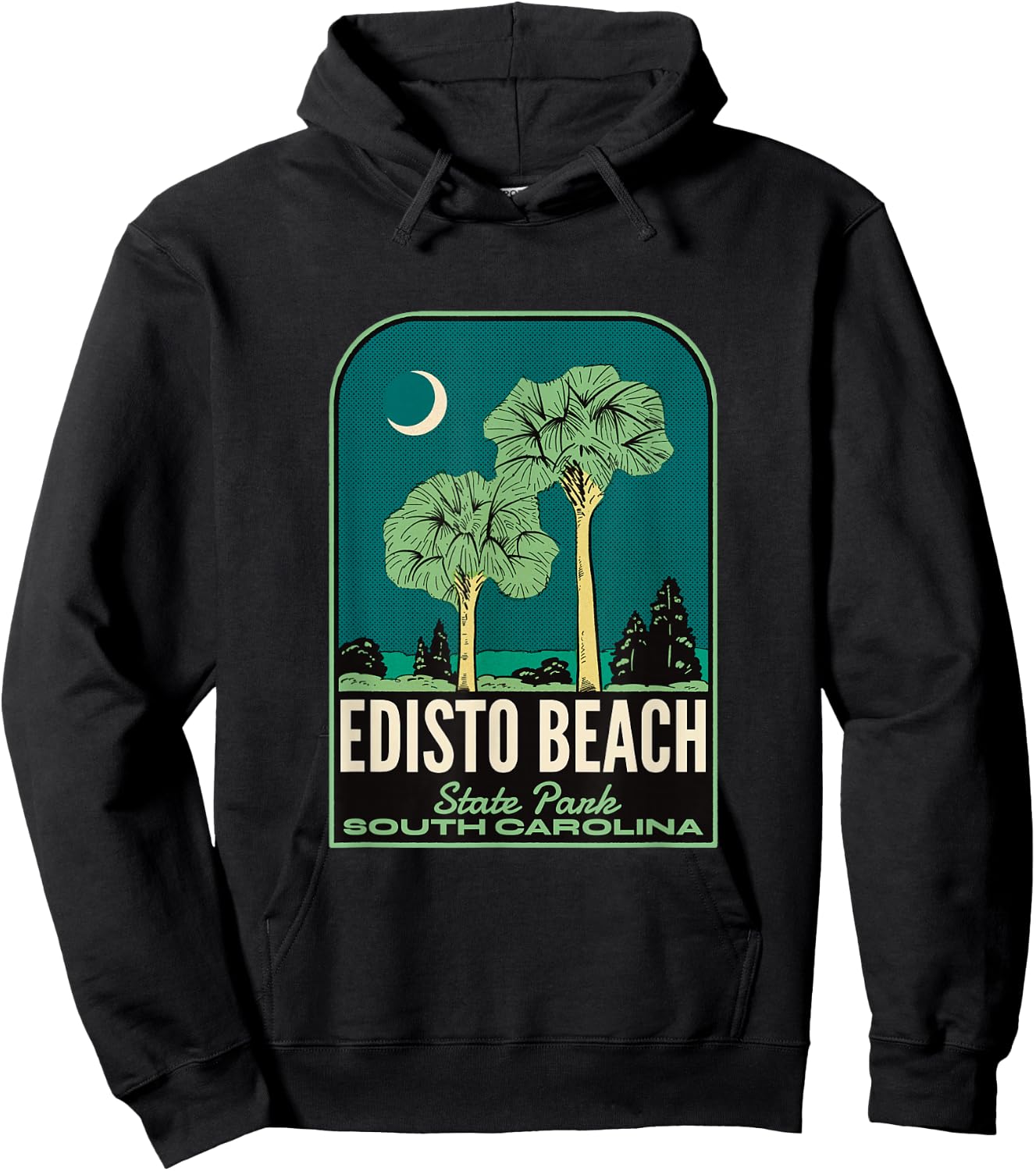 Edisto Beach State Park SC Vintage Travel Hoodie - Hoodie | Black