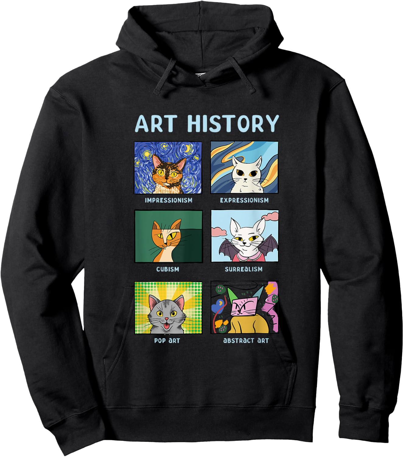 Art History Cats Fine Arts Cat for Art Collector Hoodie - Hoodie | Black