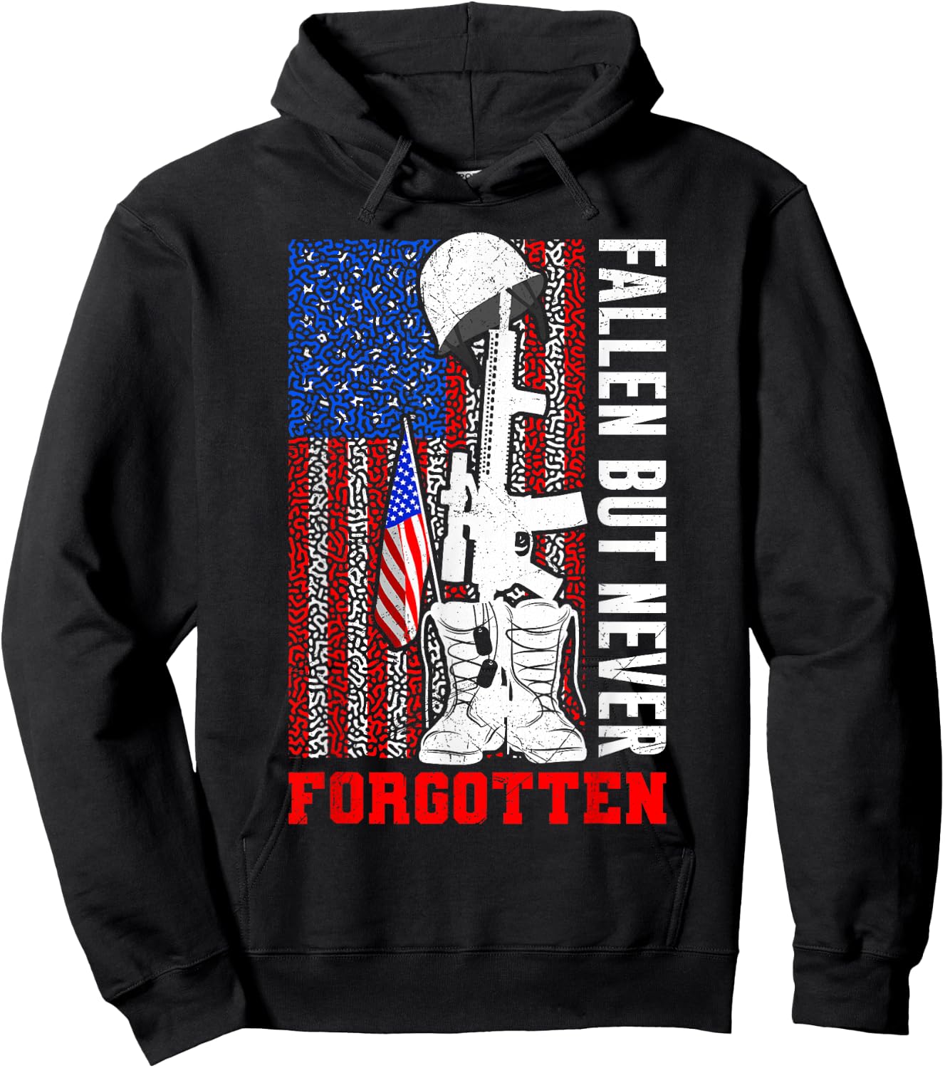 Fallen but never Forgotten Soldiers Army USA Memorial Day Hoodie - Hoodie | Black