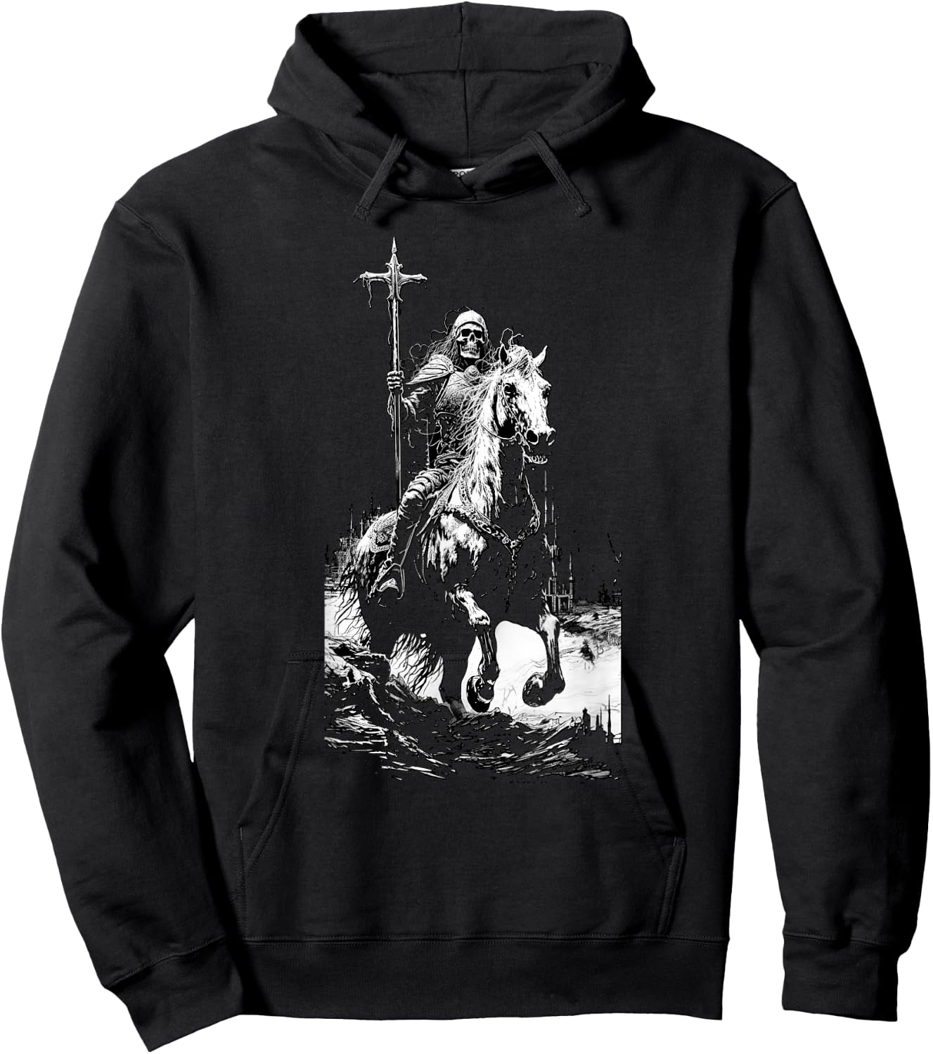 Death Rides A Pale Horse, Revelations, Skeleton Fantasy Hoodie - Hoodie | Black