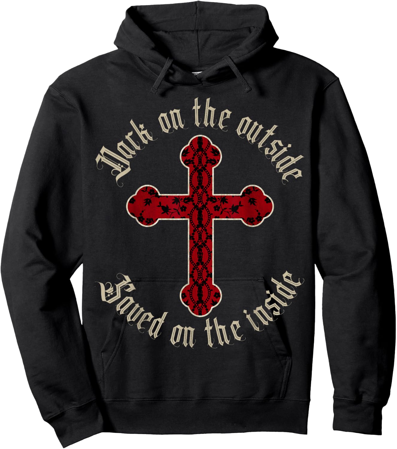 Christian Goth Cross, Saved on The Inside Hoodie - Hoodie | Black