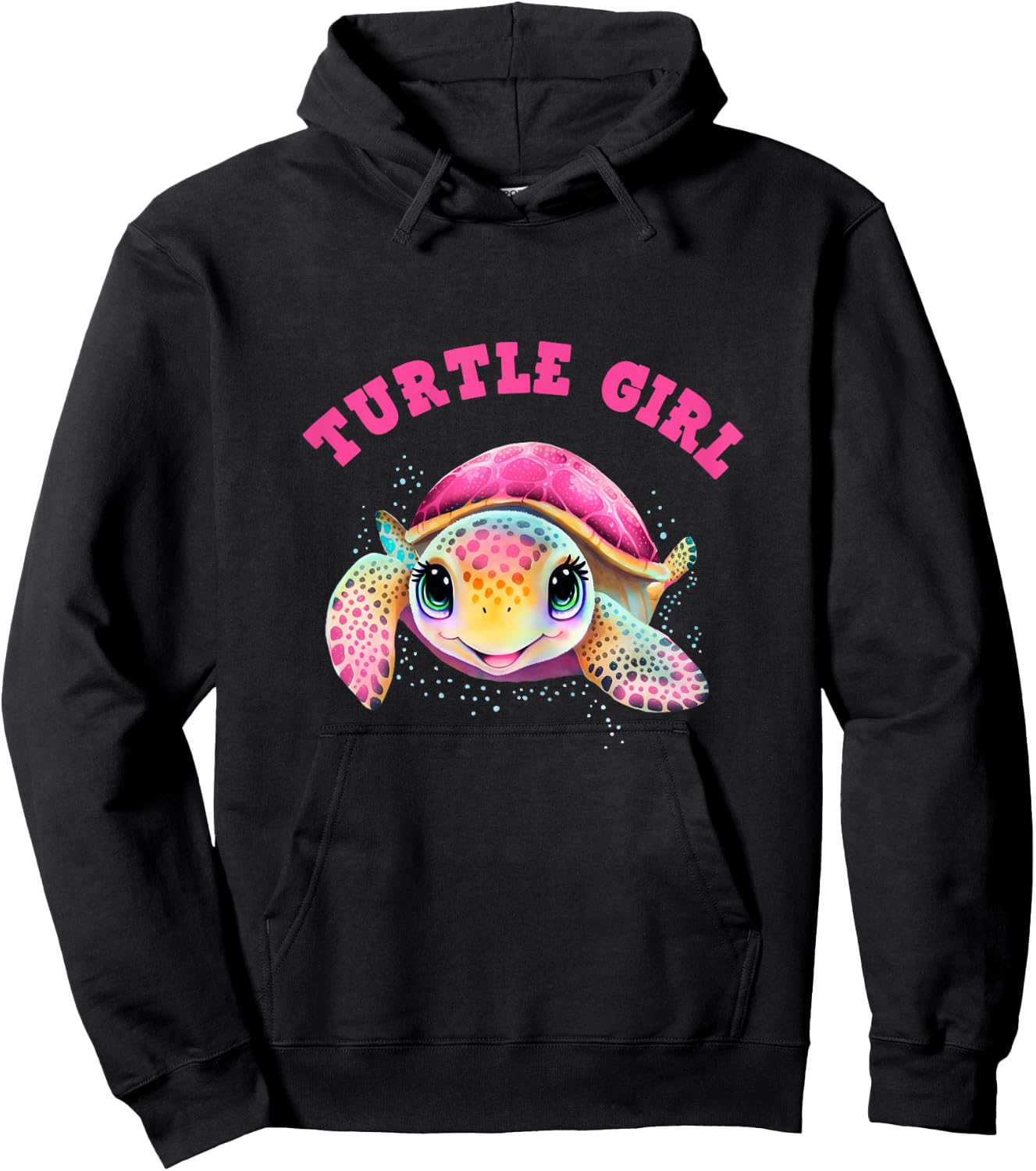 Turtle Girl, Earth Day Outfit for Girls, Girl's Turtle Hoodie - Hoodie | Black