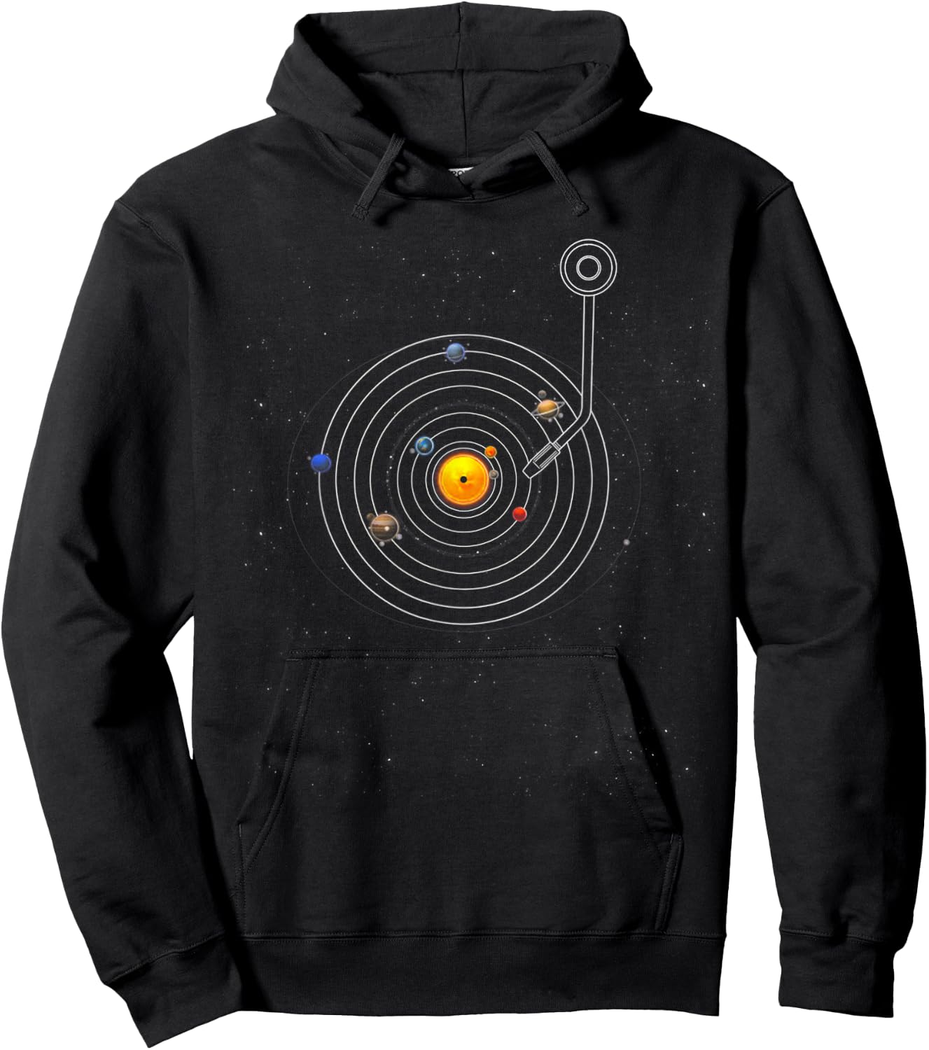Solar System Vinyl Record Hoodie - Hoodie | Black