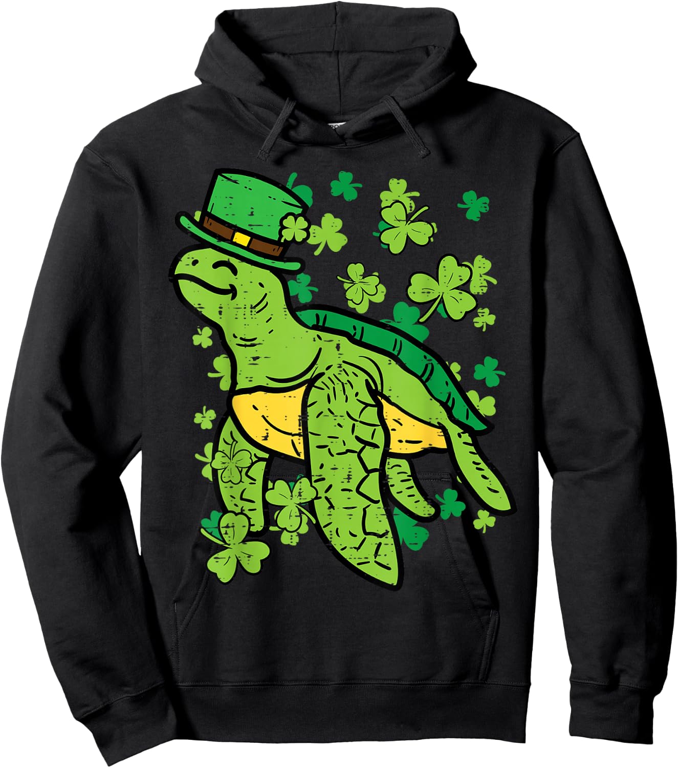 St Patricks Day Irish Turtle Saint Paddys Men Women Kids Hoodie - Hoodie | Black
