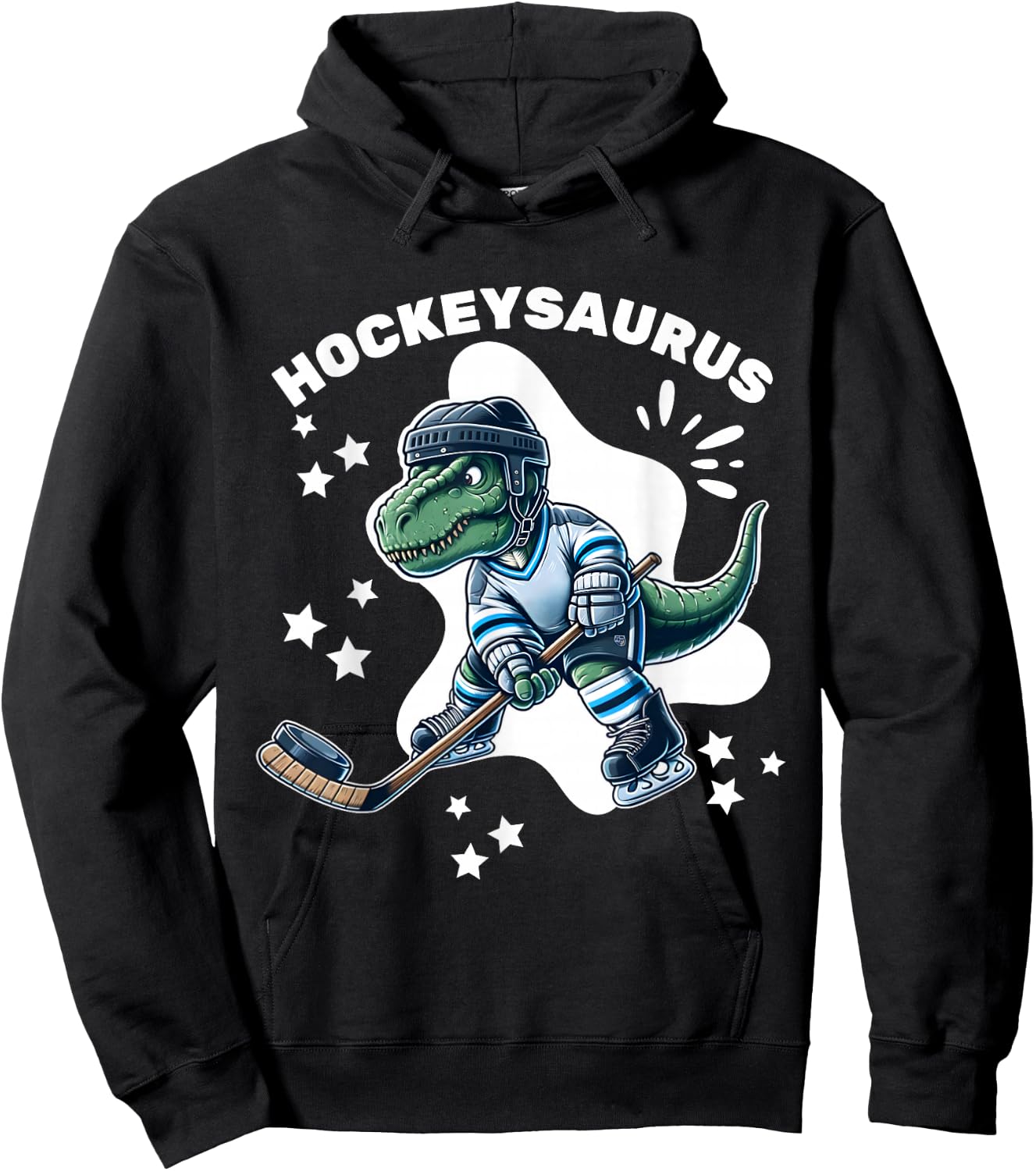 Hockeysaurus FunnyDinosaur Hockey Kids Hockey Boy Hoodie - Hoodie | Black