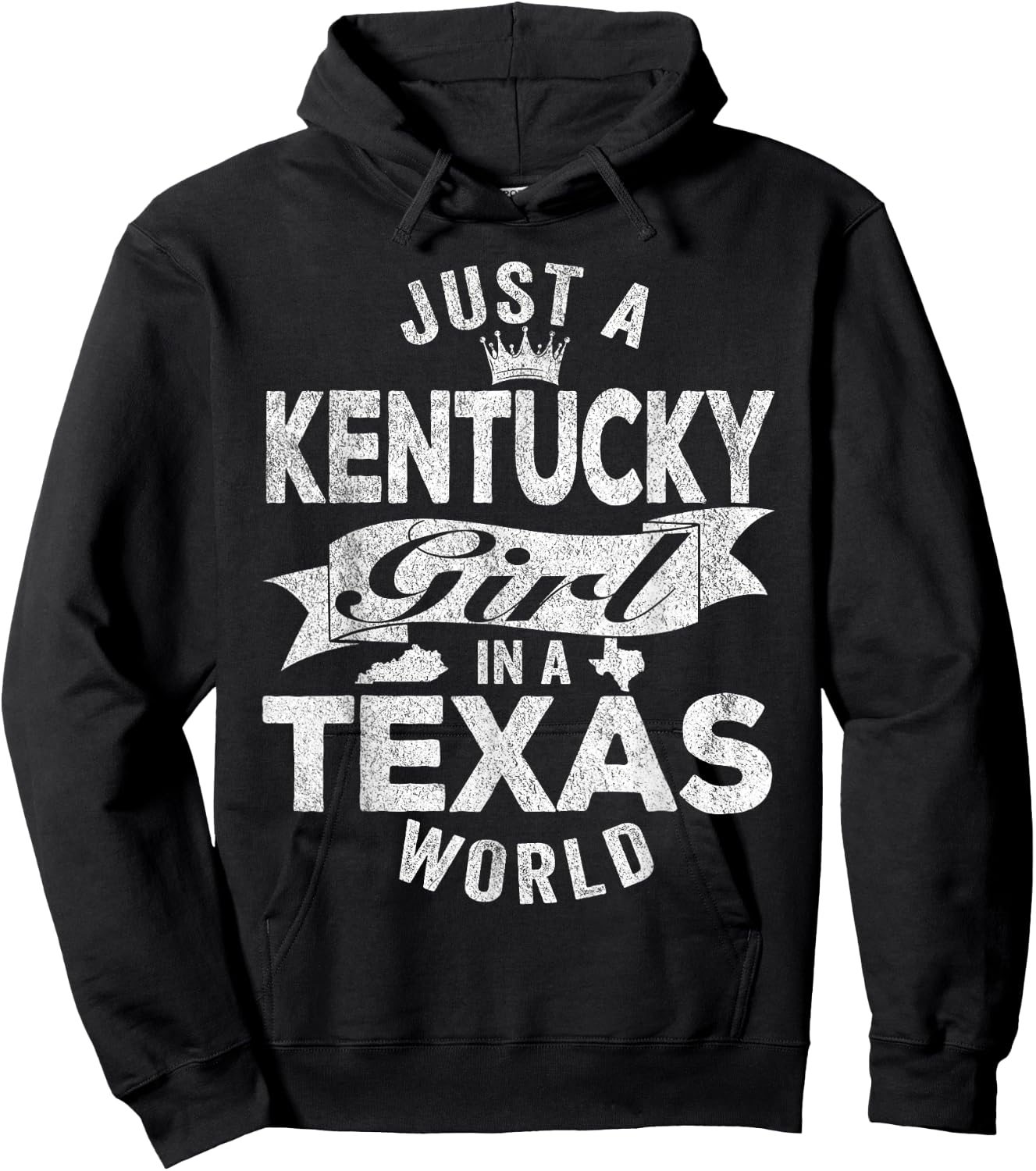 Just A Kentucky Girl In A Texas World Hoodie - Hoodie | Black