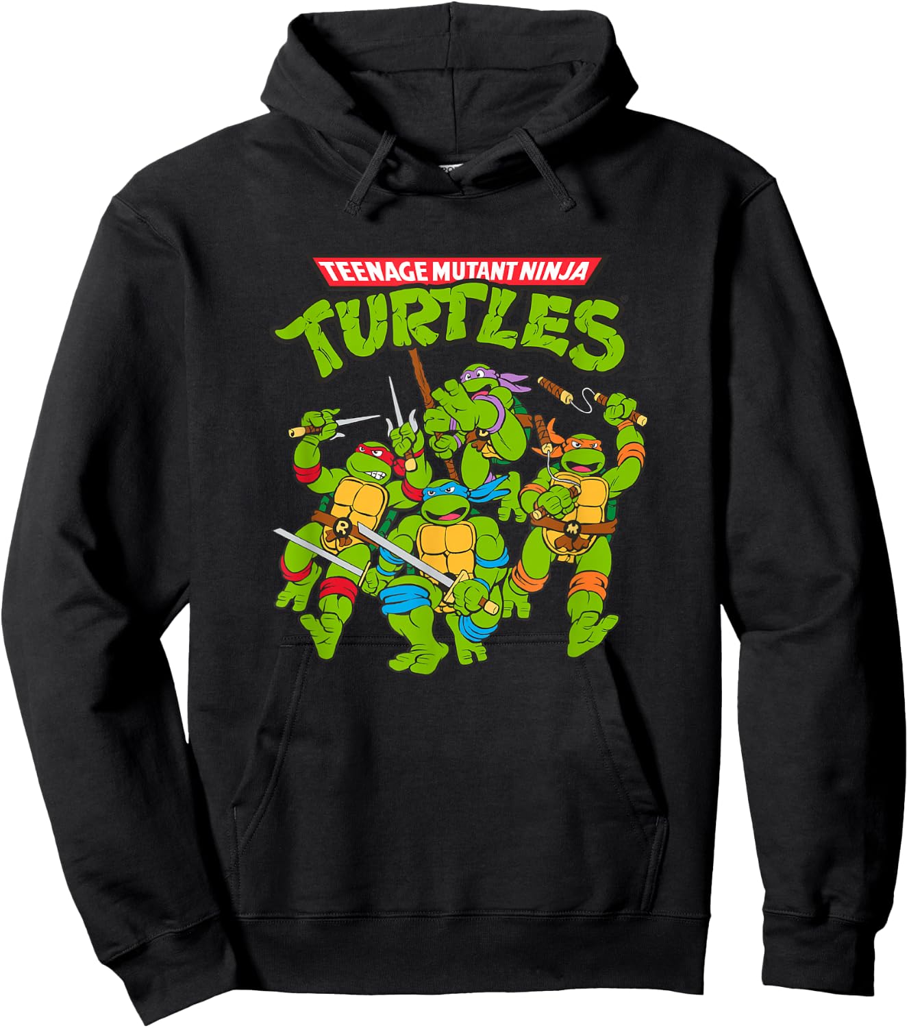 Teenage Mutant Ninja Turtles Classic Vintage Ninja Attack Hoodie - Hoodie | Black