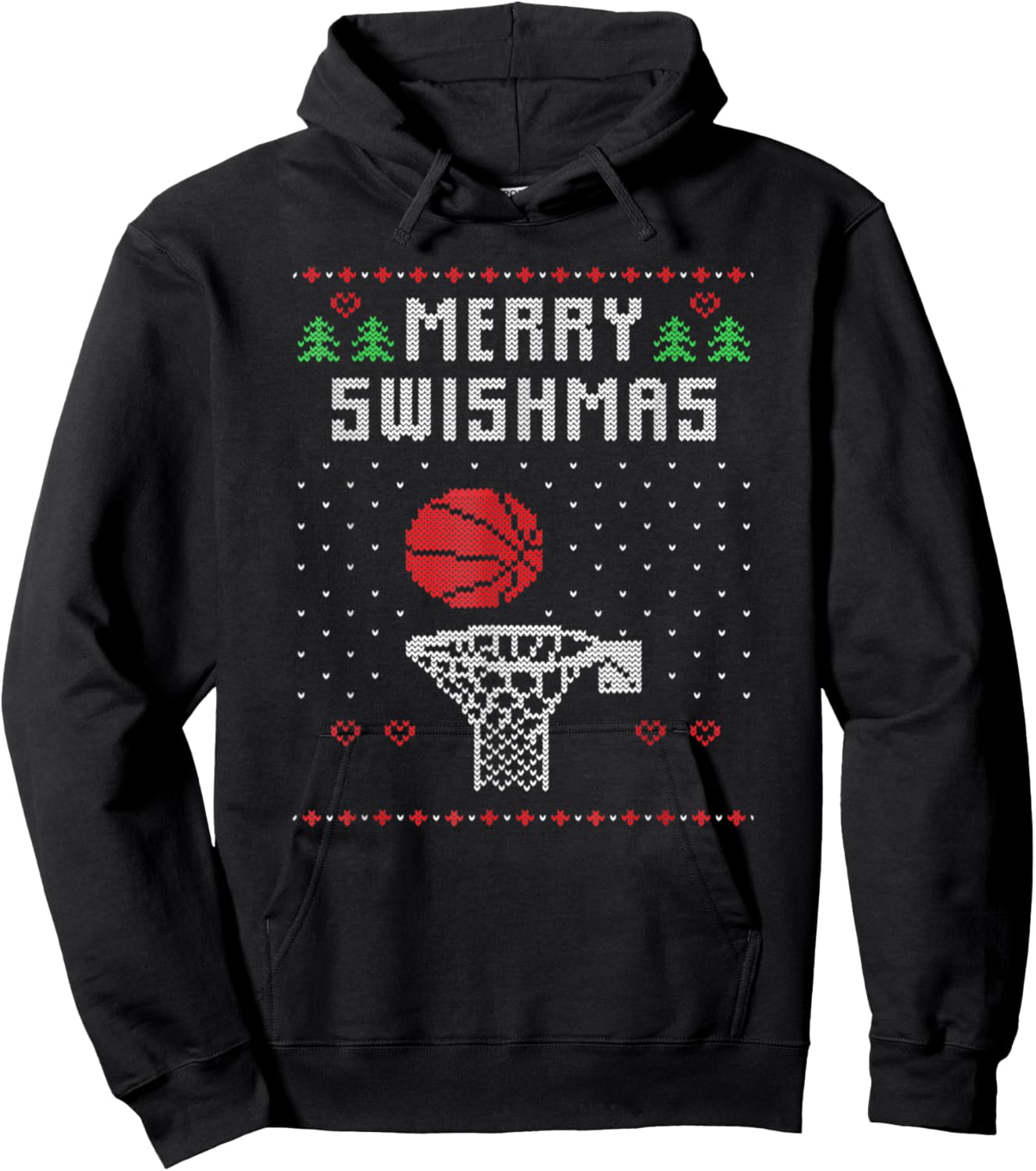 Merry Swishmas Ugly Christmas Sweater XMas Hoodie - Hoodie | Black
