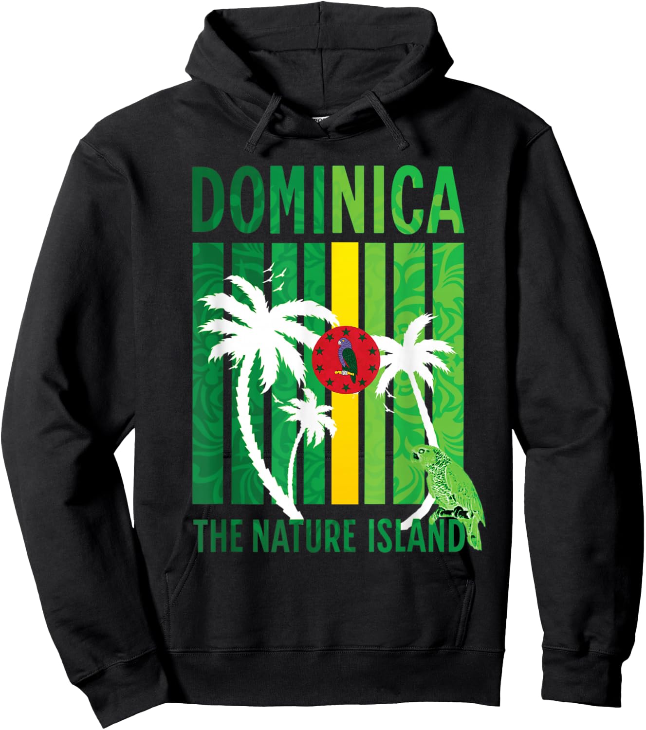 Dominica Island Vacation Flag Hoodie - Hoodie | Black