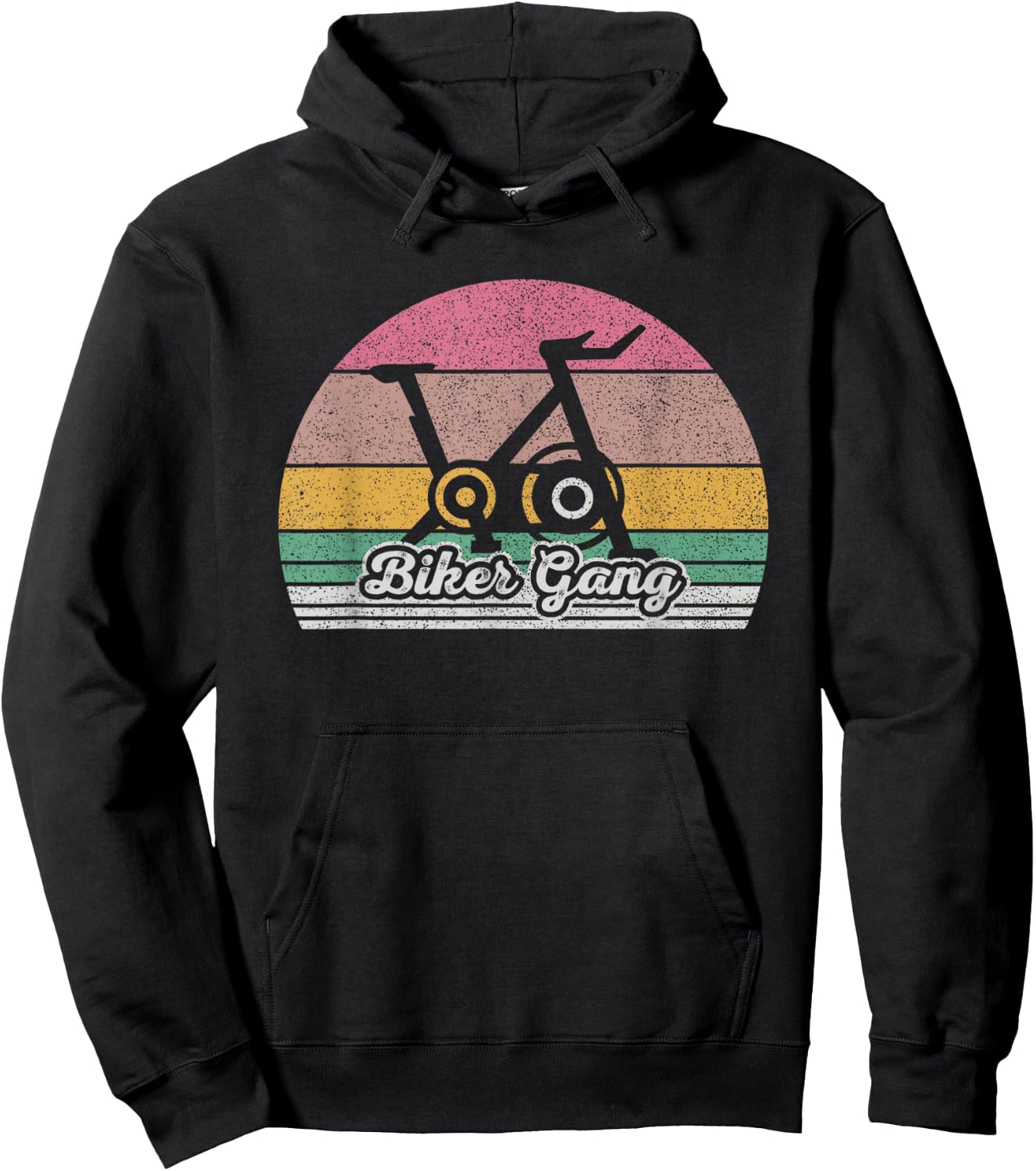 Retro Biker Gang Funny Spin Saying Gym Workout Spinning Gift Hoodie - Hoodie | Black
