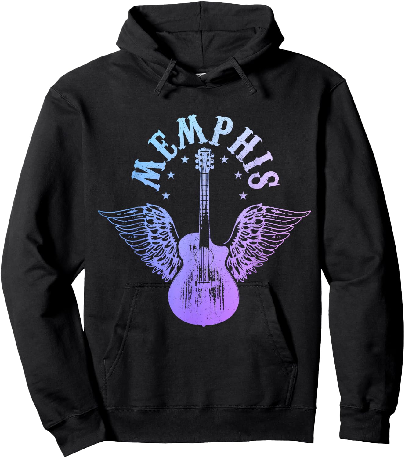 Memphis Tennessee Blues Country Music Guitar Vintage Hoodie - Hoodie | Black