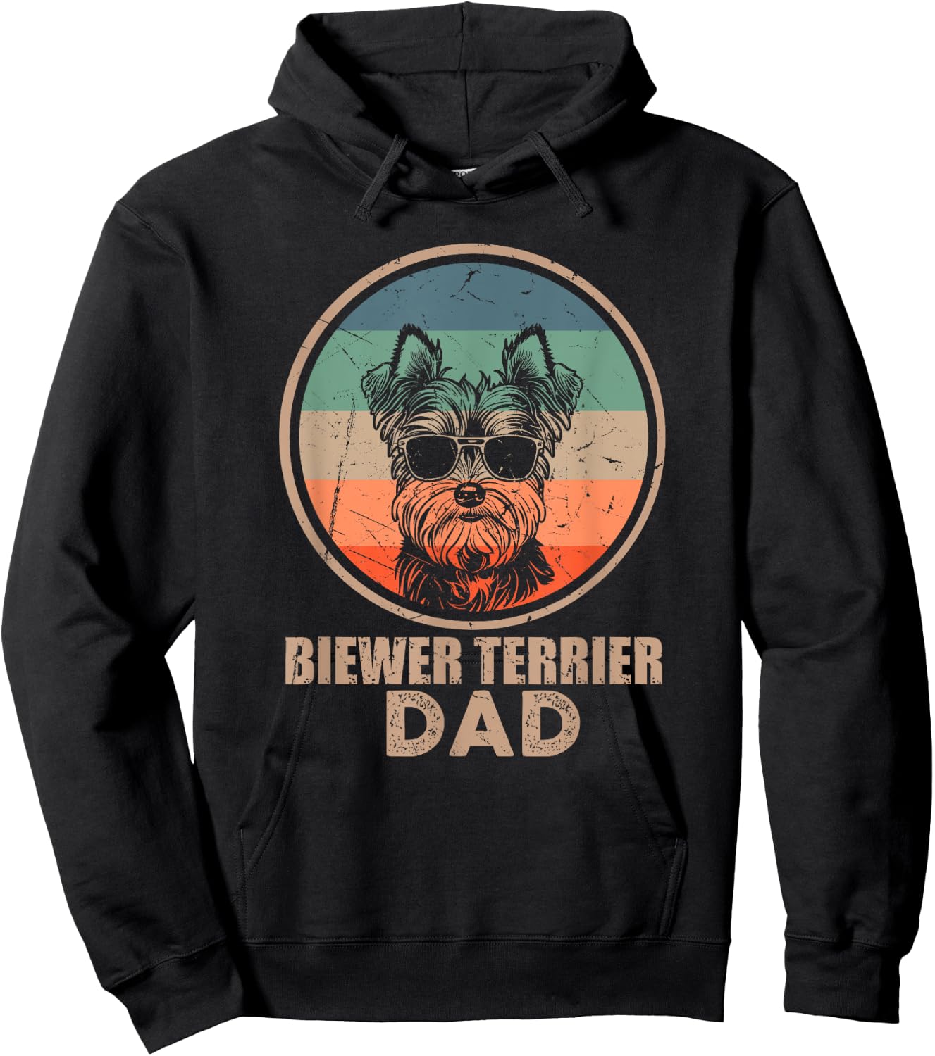 Vintage Biewer Terrier Dog Dad Gifts Dog Lover Xmas Hoodie - Hoodie | Black