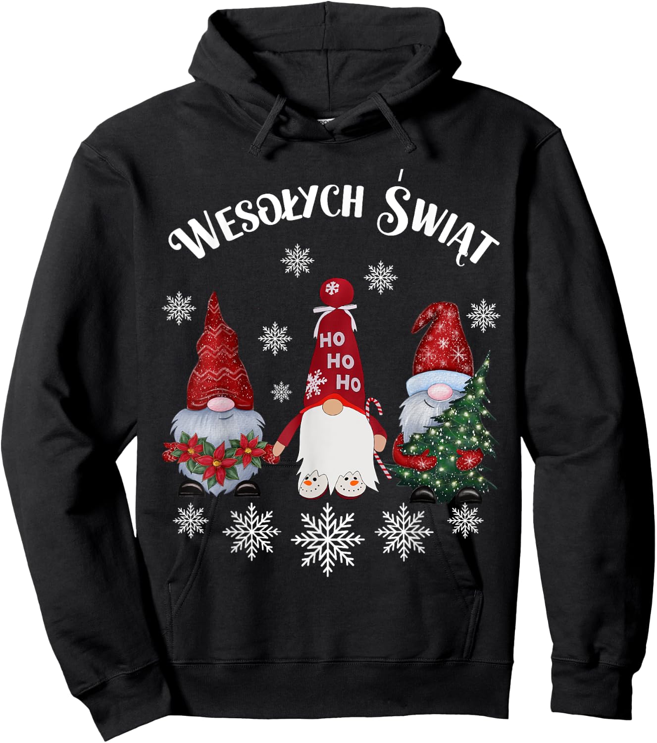 Wesolych Swiat Polish language Merry Christmas Hoodie - Hoodie | Black