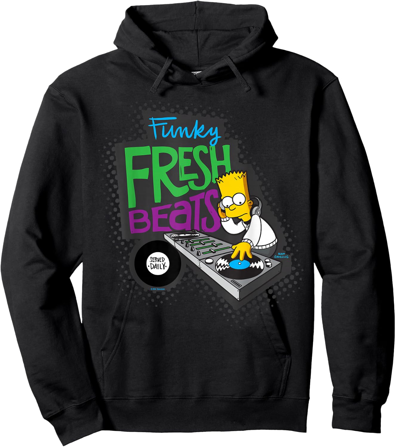 The Simpsons Bart Simpson Funky Fresh Beats Served Daily Hoodie - Hoodie | Black