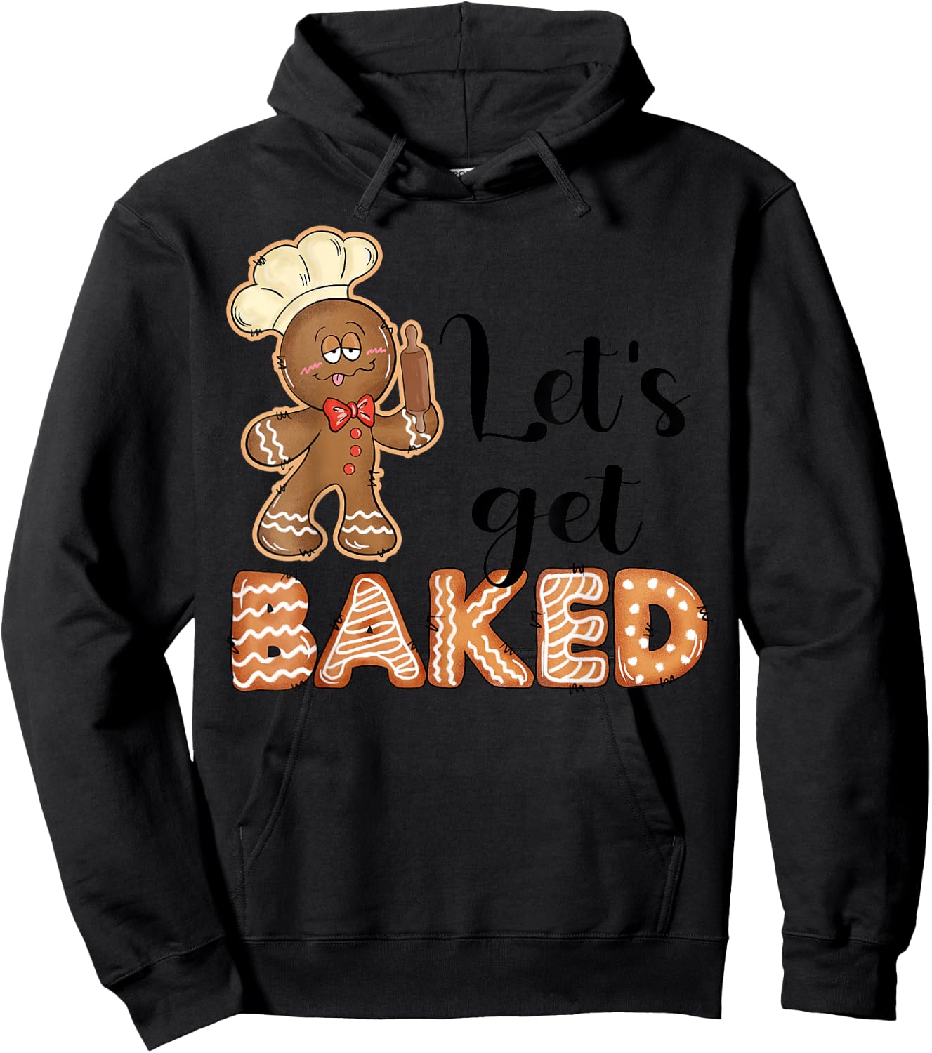 Funny Christmas Gingerbread Chef Baking Team Xmas -Adults Grey Hoodie - Hoodie | Black