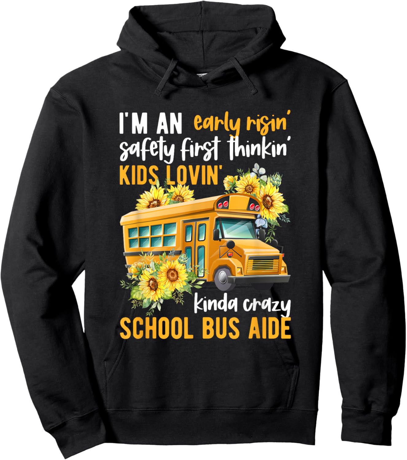 School Bus Aide Appreciation Bus Aide Hoodie - Hoodie | Black