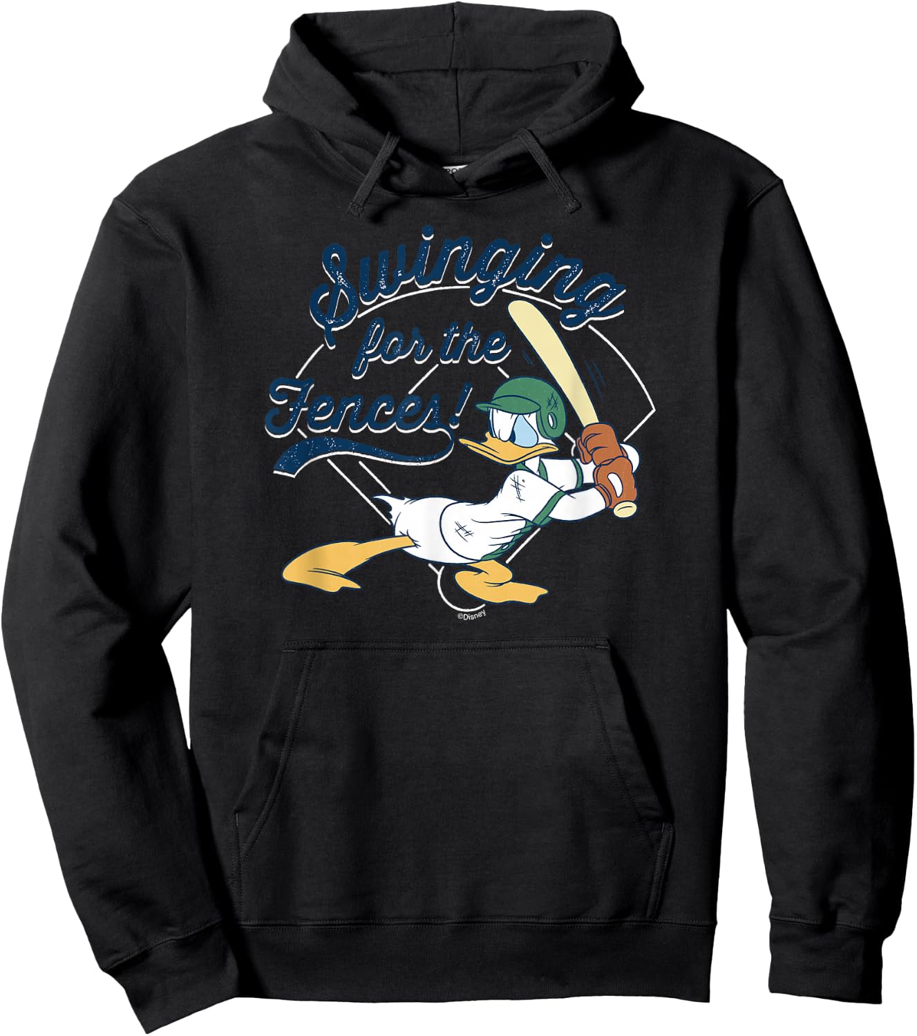 Disney Donald Duck Baseball Swinging for the Fences Sports Hoodie - Hoodie | Black