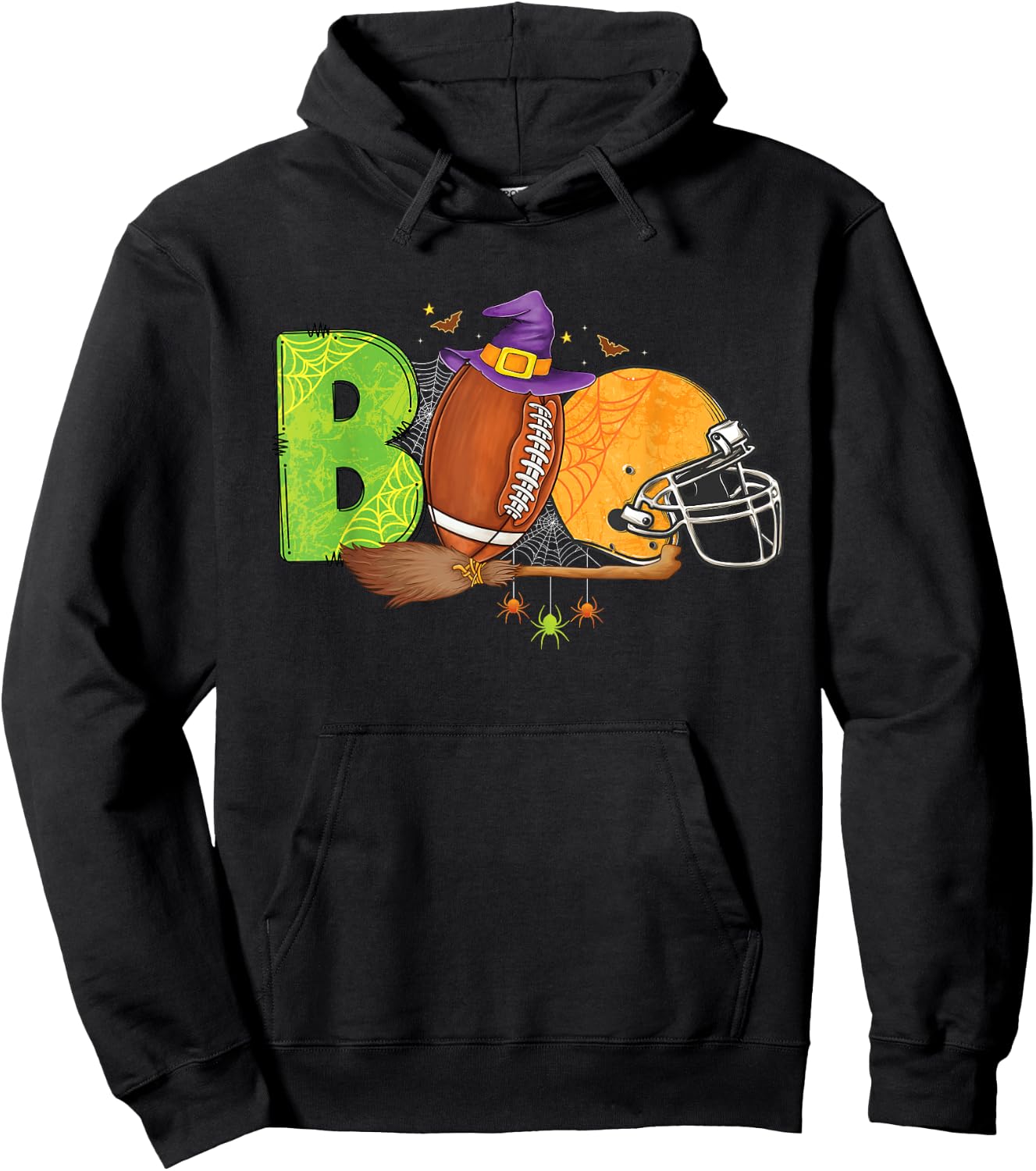 Boo Funny football Halloween costume men women girls boys Hoodie - Hoodie | Black