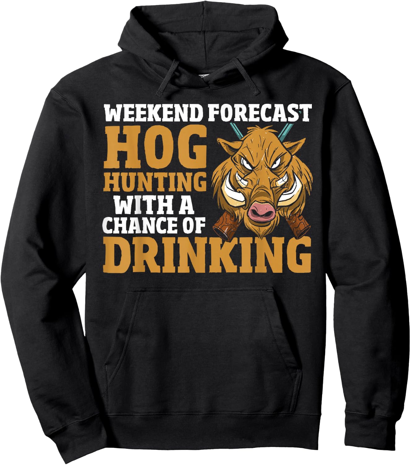 Boar Hunter - Funny Hog Wild Animal Pig Boar Hunting Hoodie - Hoodie | Black