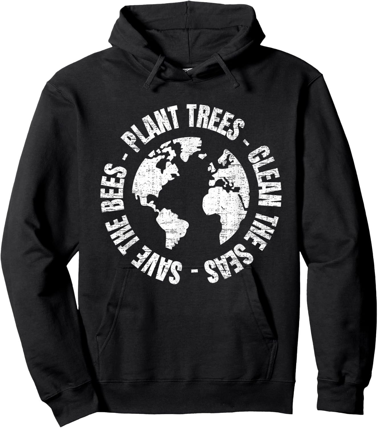 Save Bees Plant Trees Clean Seas Environmentalist Earth Day Hoodie - Hoodie | Black