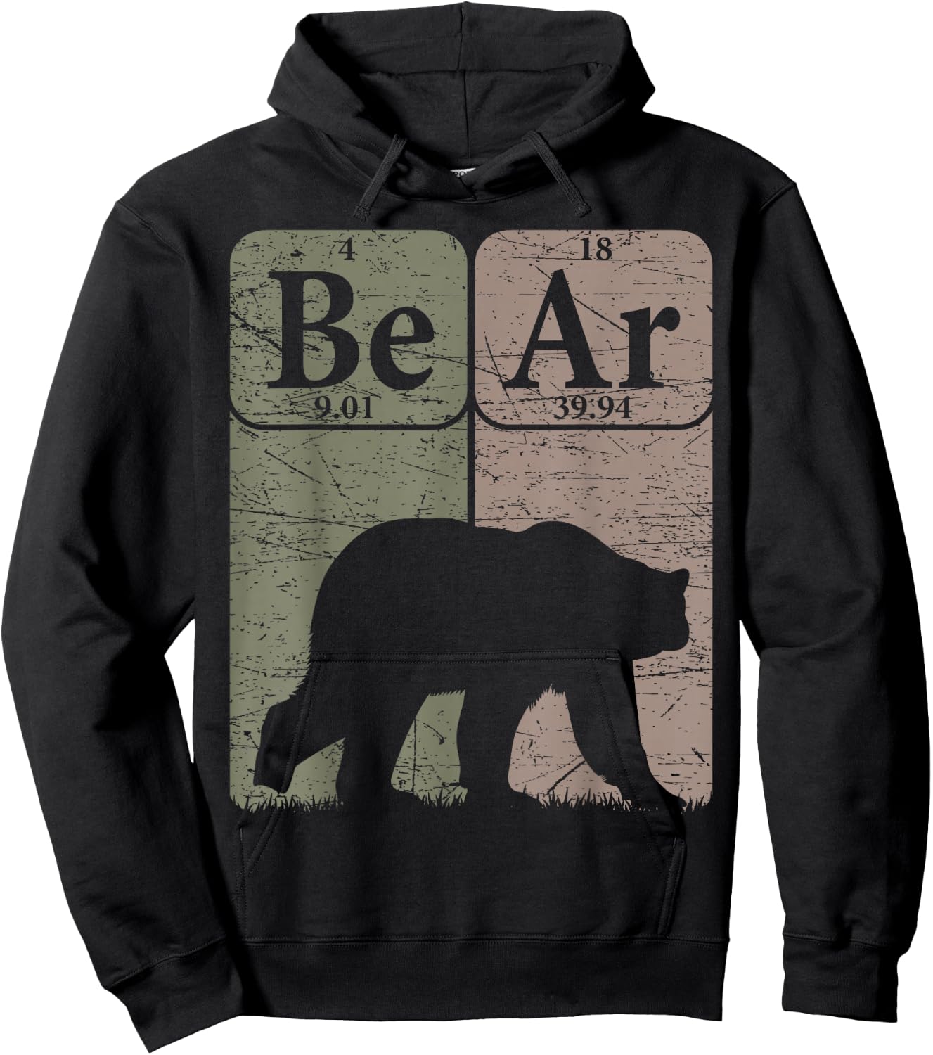 Bear Periodic Table Elements Grizzly Bear Vintage Arctophile Hoodie - Hoodie | Black